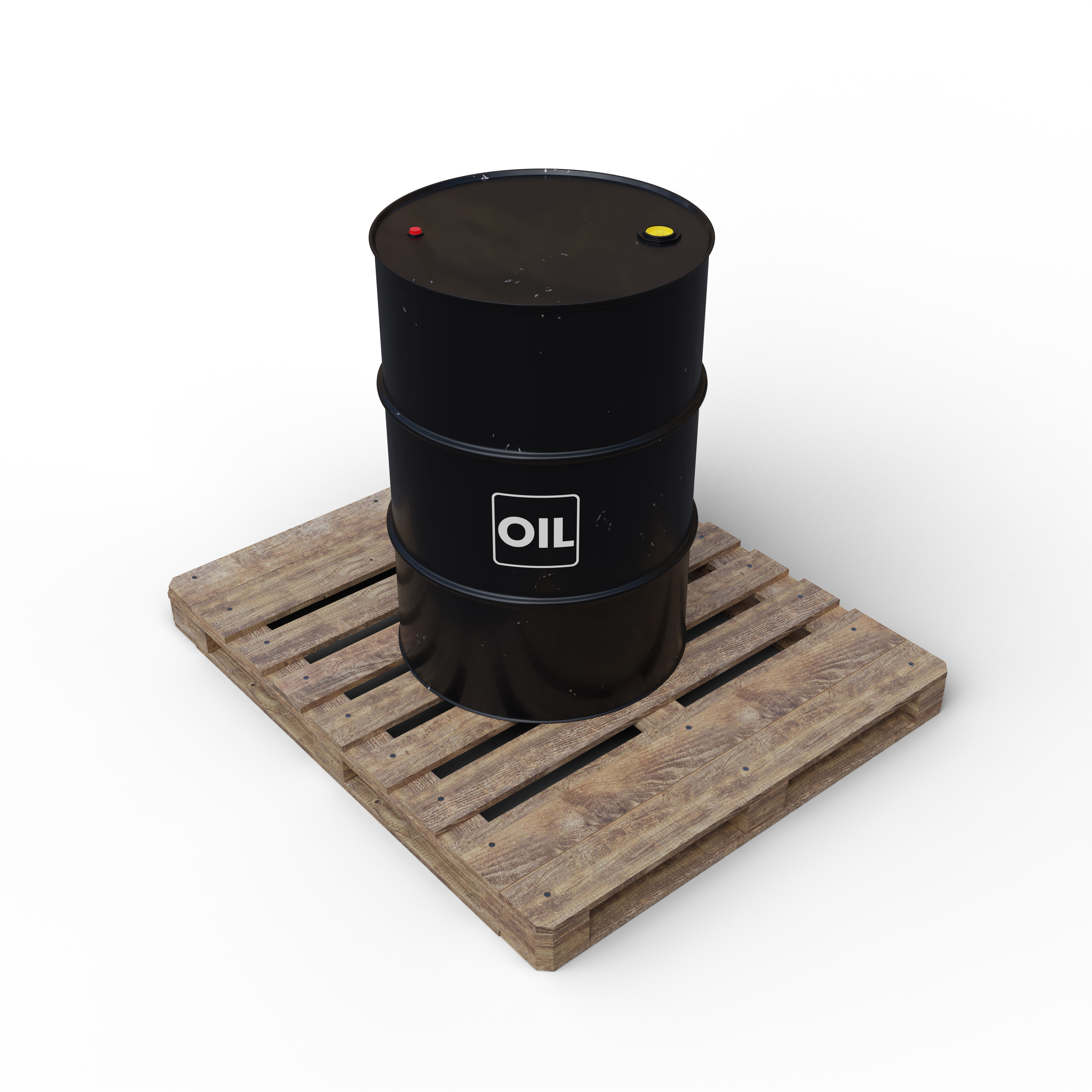 Black Oil Barrels Or Chemical Drums Stacked up With White Background-4