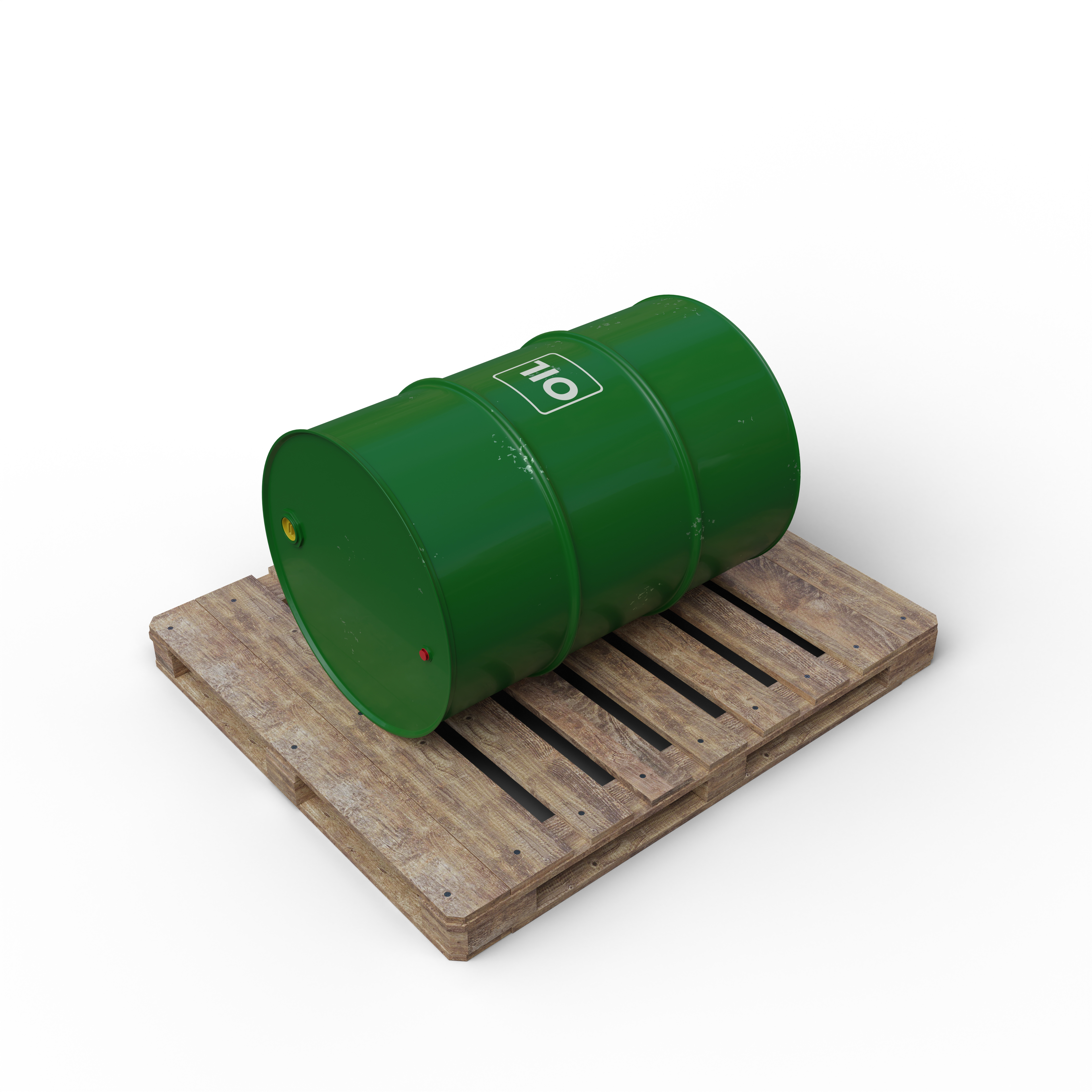 Green Oil Barrels Or Chemical Drums Stacked up With White Background-9