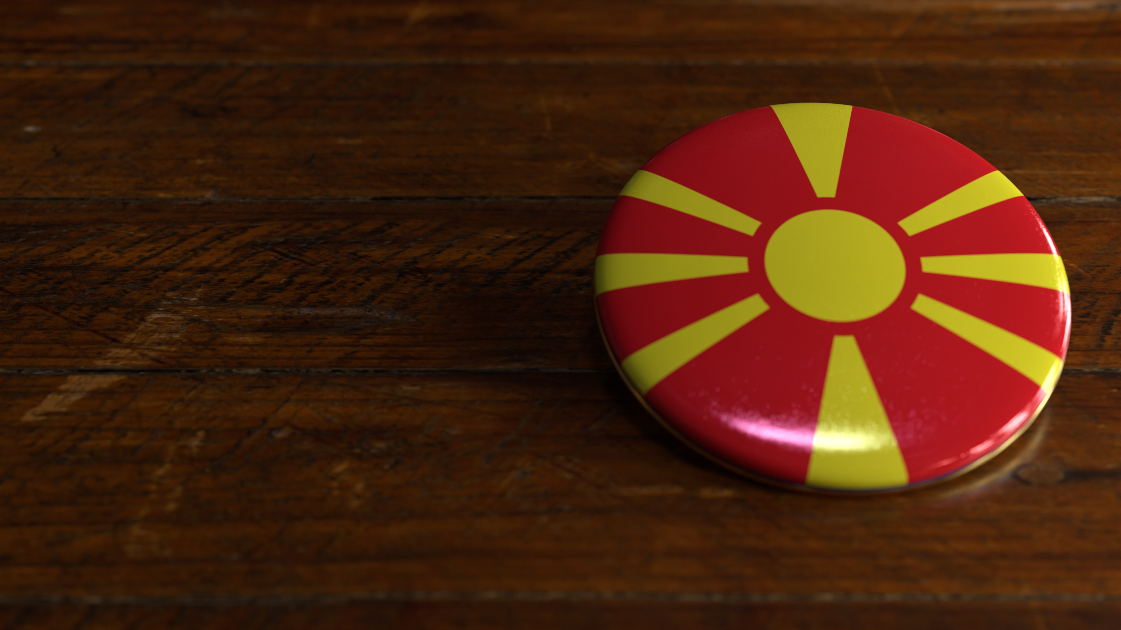 North Macedonia Flag-Themed Voting Badge