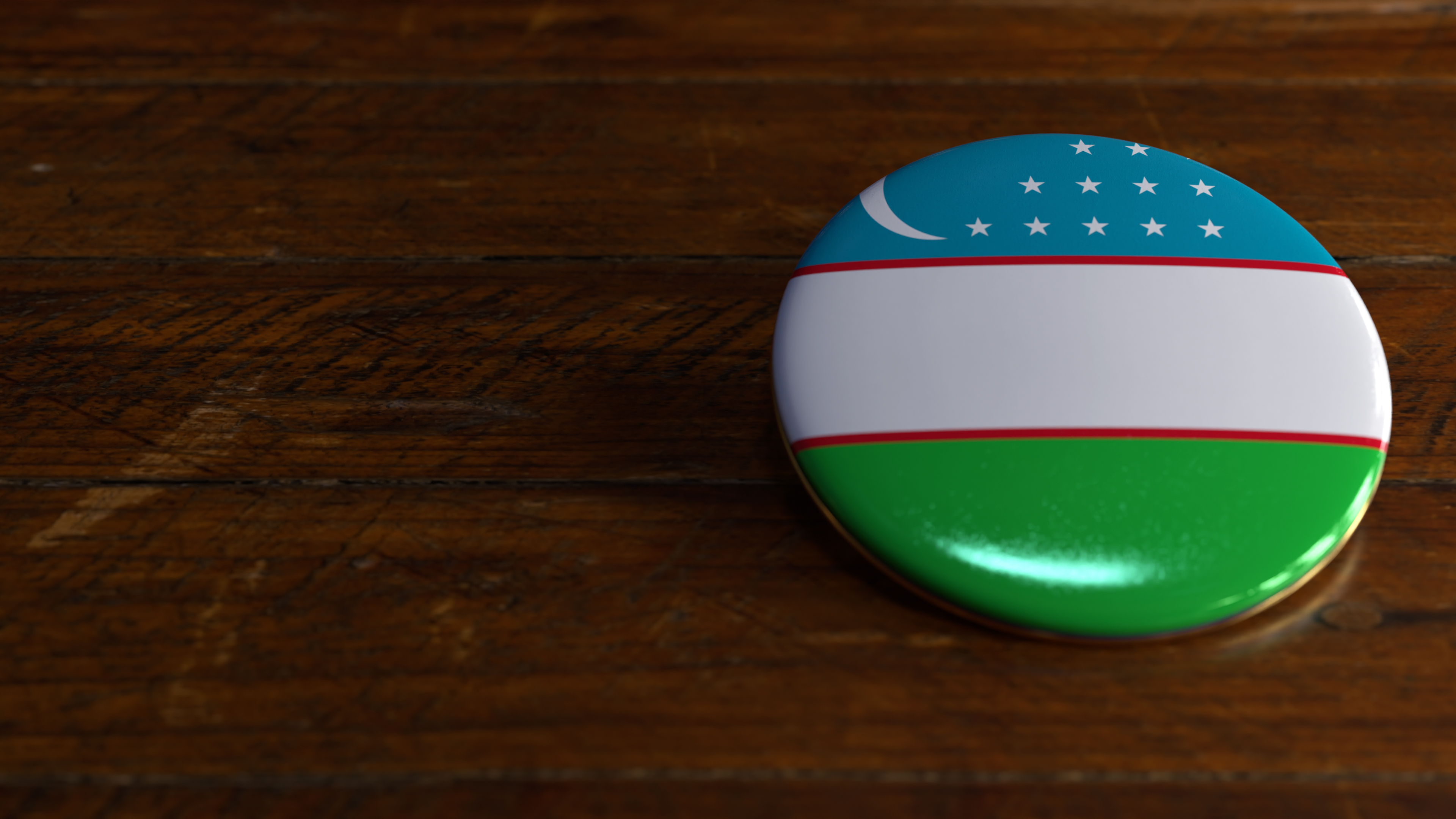 Uzbekistan Flag-Themed Voting Badge