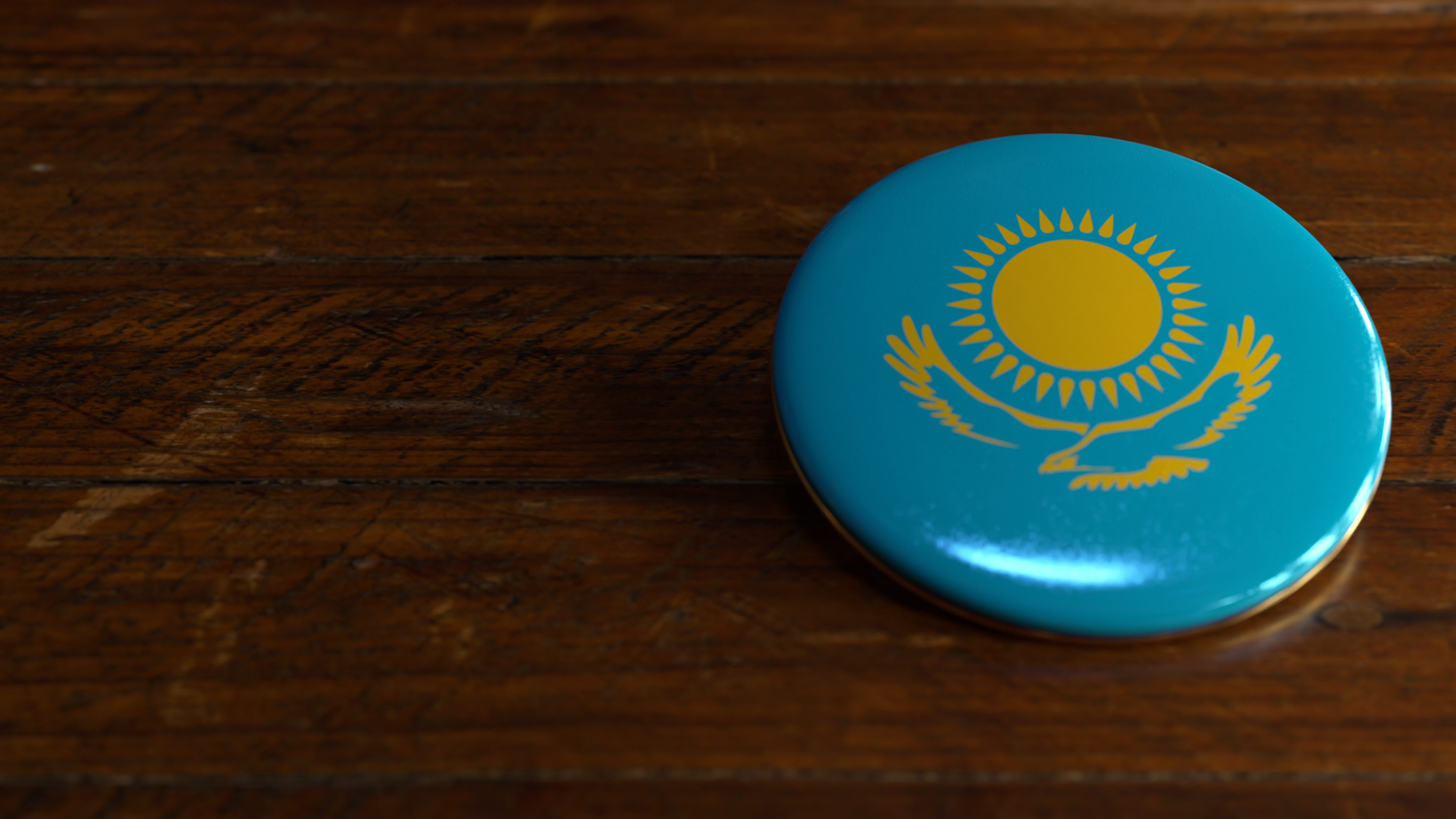 Kazakhstan Flag-Themed Voting Badge
