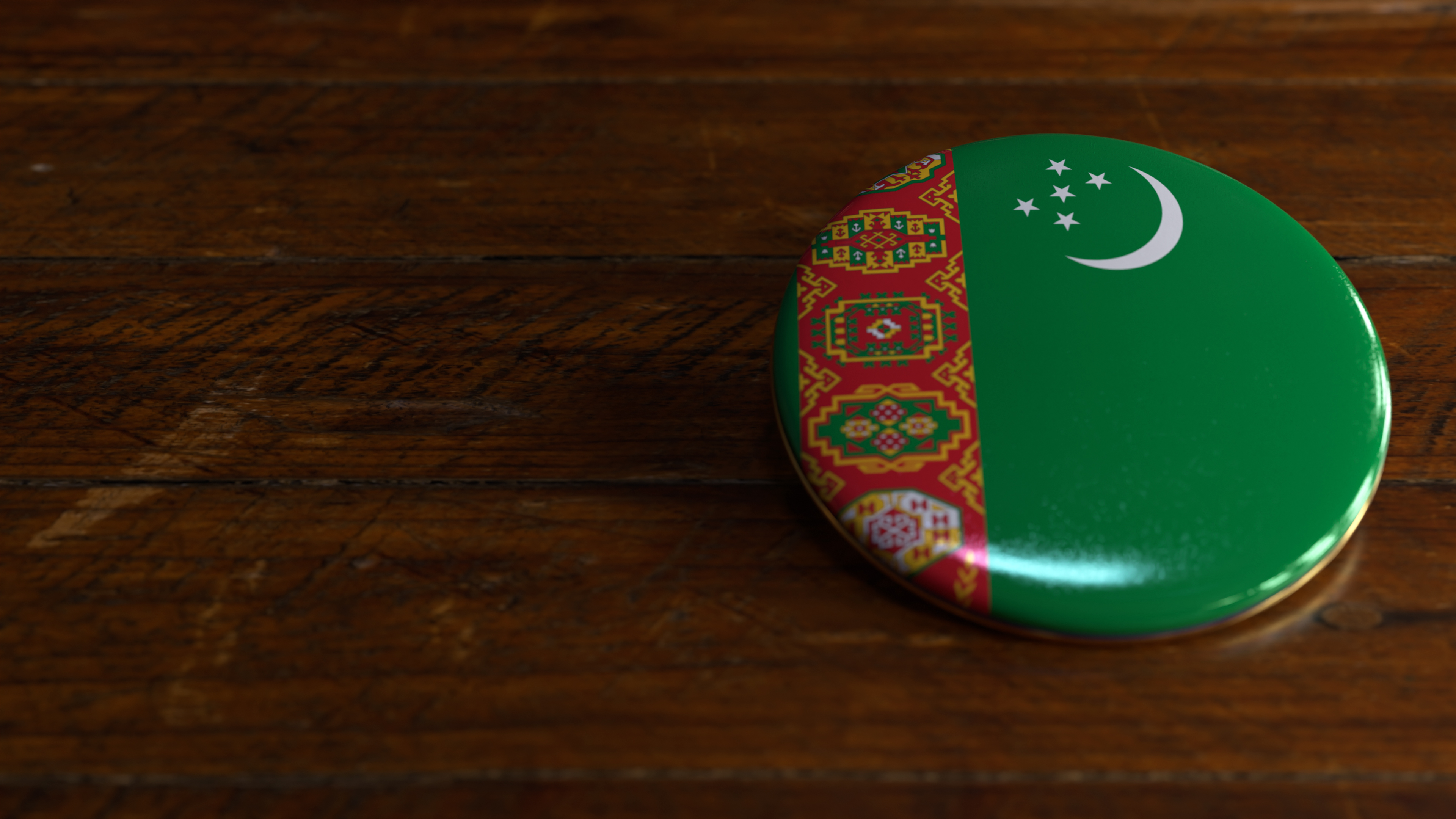 Turkmenistan Flag-Themed Voting Badge