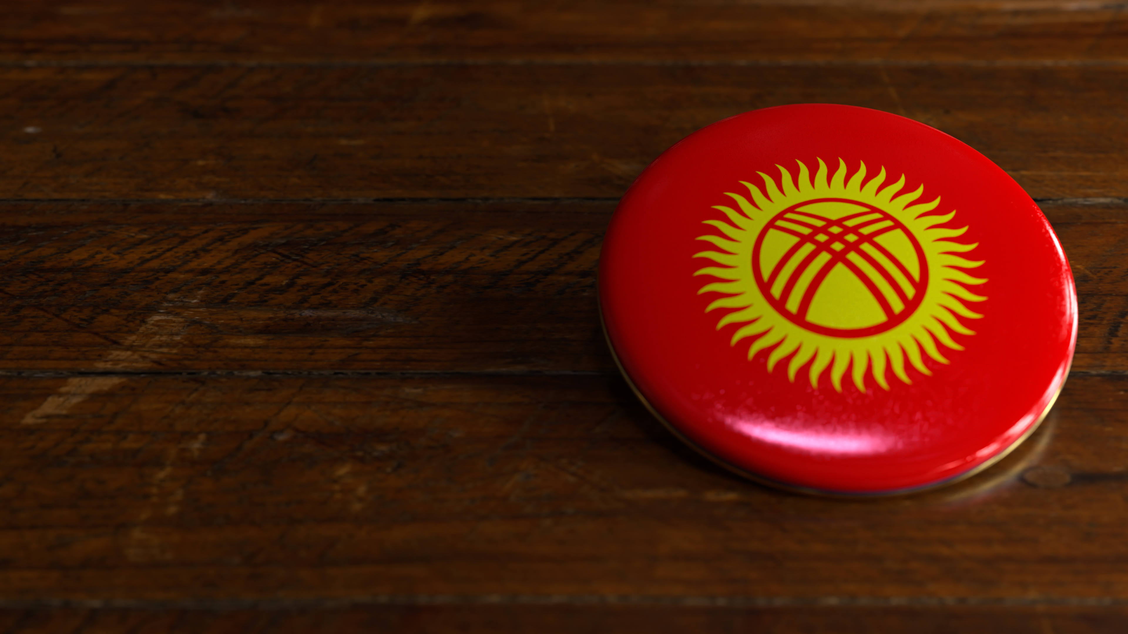 Kyrgyzstan Flag-Themed Voting Badge