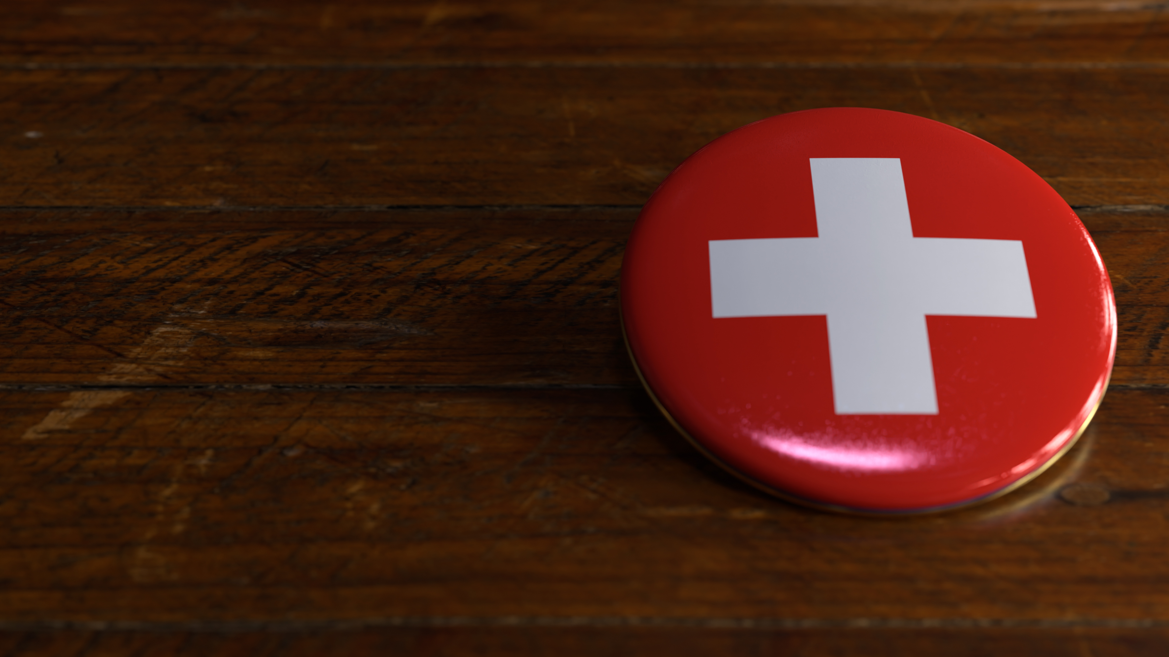 Switzerland Flag-Themed Voting Badge