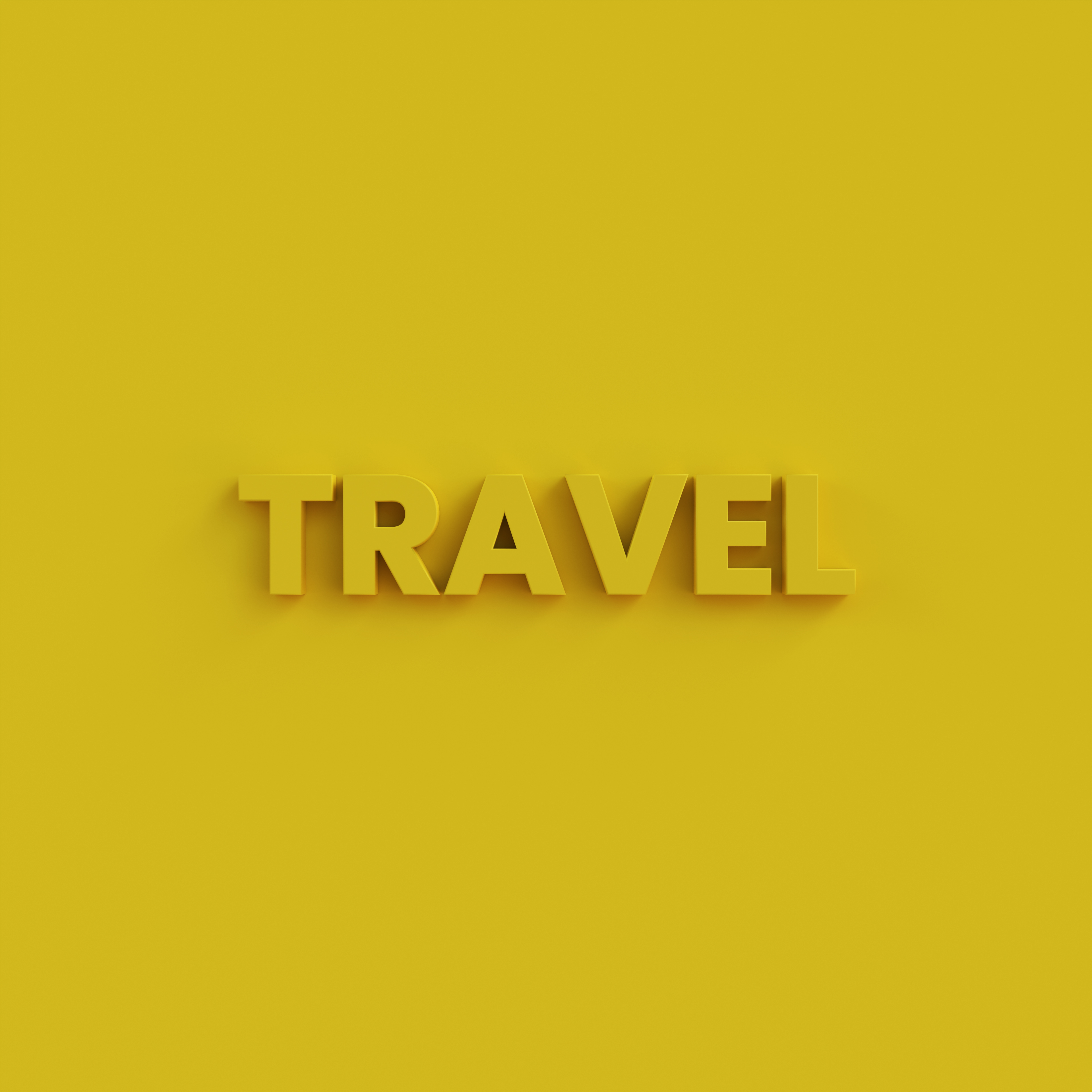 Travel Text With Yellow Background