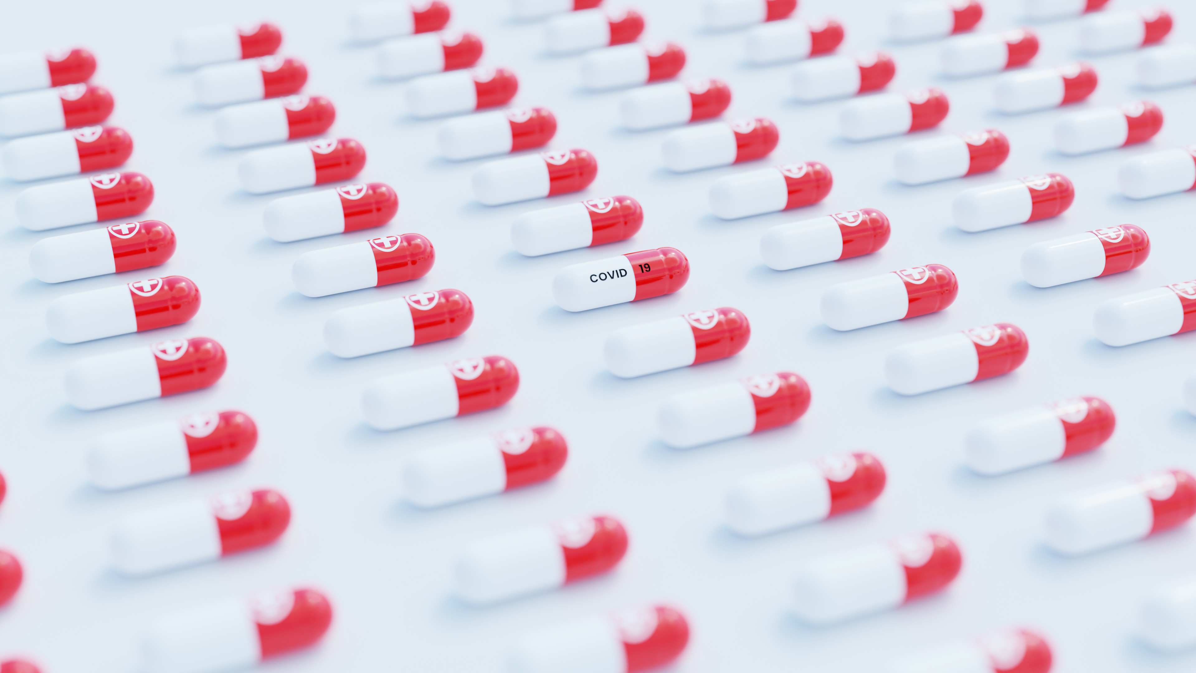 Coronavirus Pill With White Background