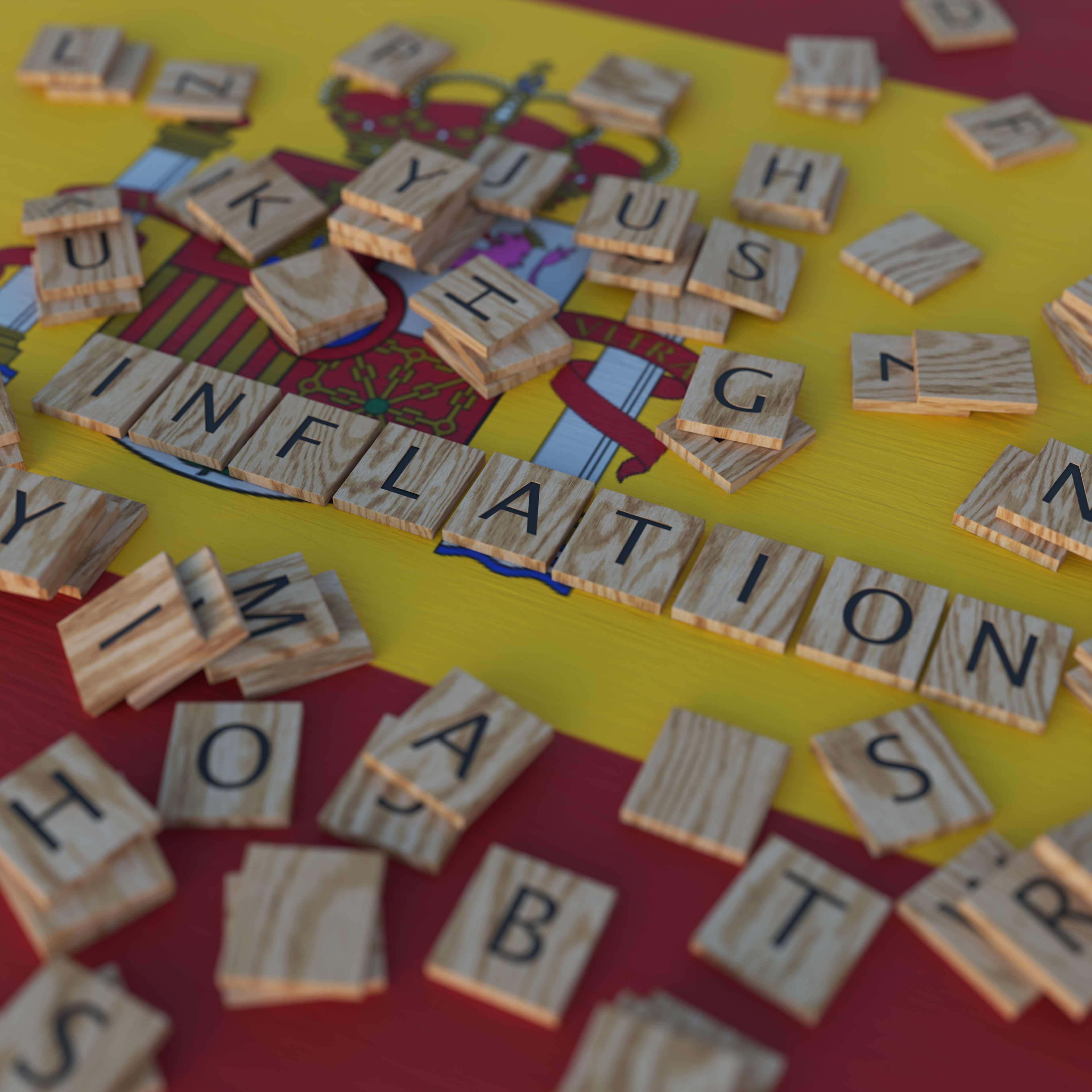 Inflation In Spain With Scrabble Letters