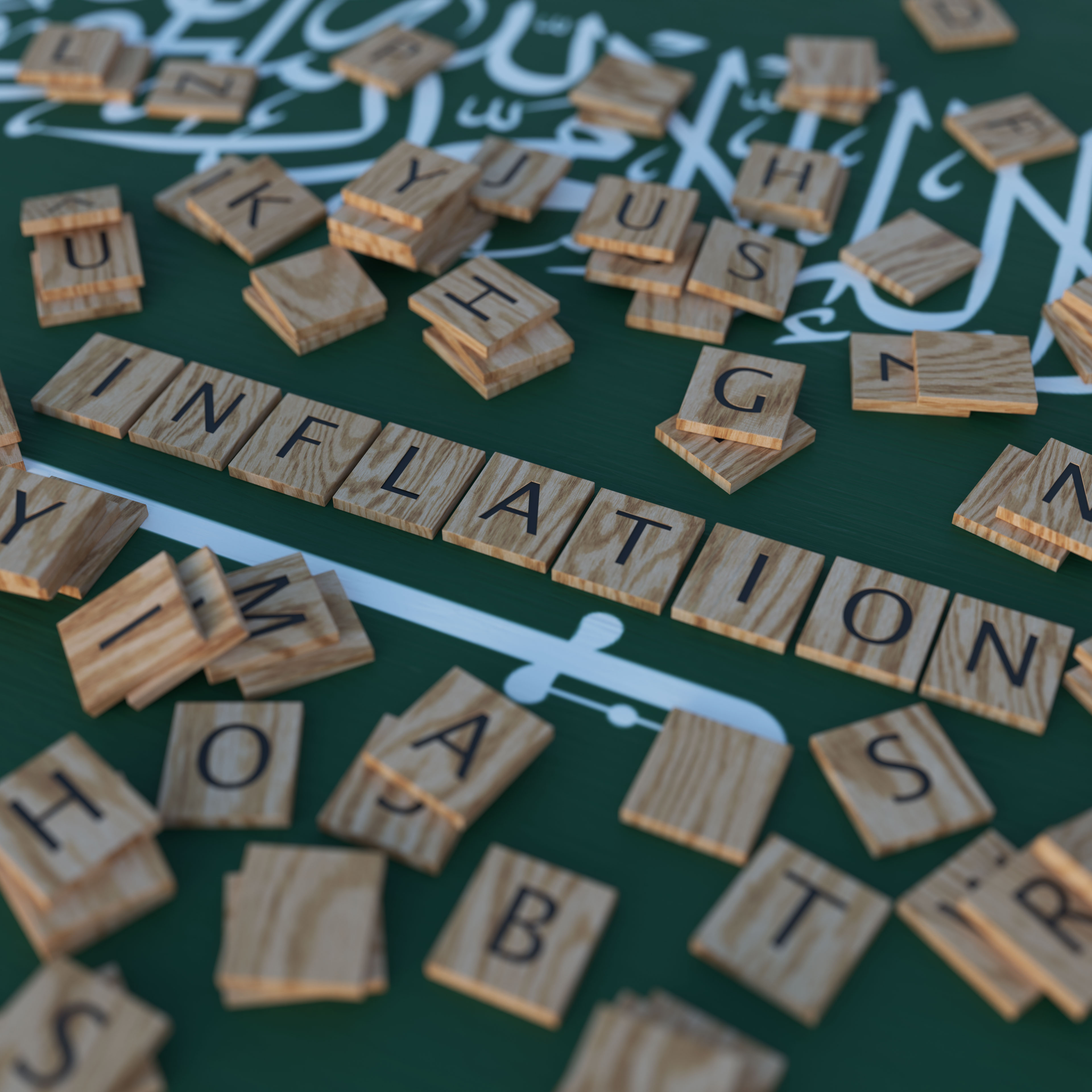 Inflation In Saudi-Arabia With Scrabble Letters