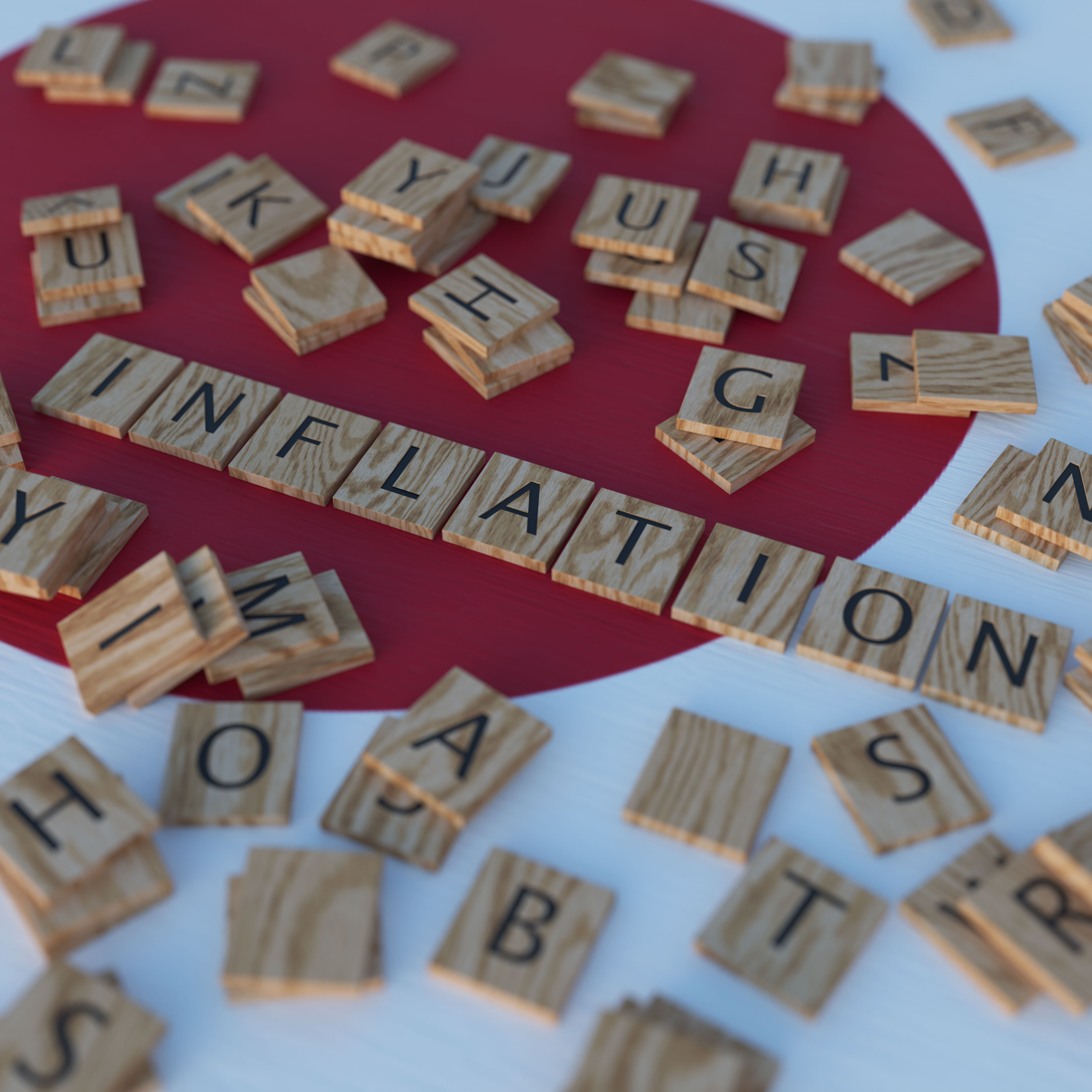 Inflation In Japan With Scrabble Letters