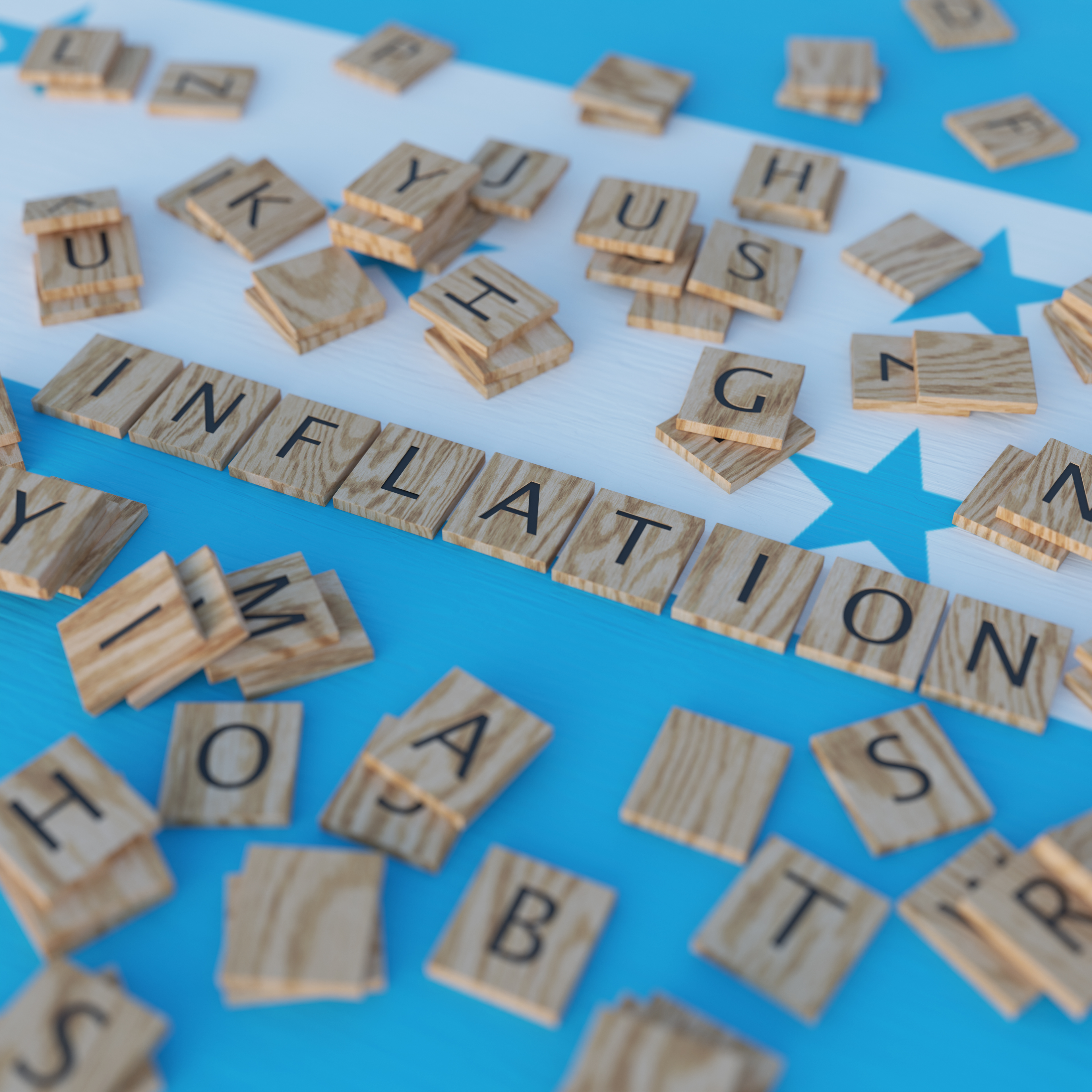 Inflation in Honduras Represented with Scrabble Letters