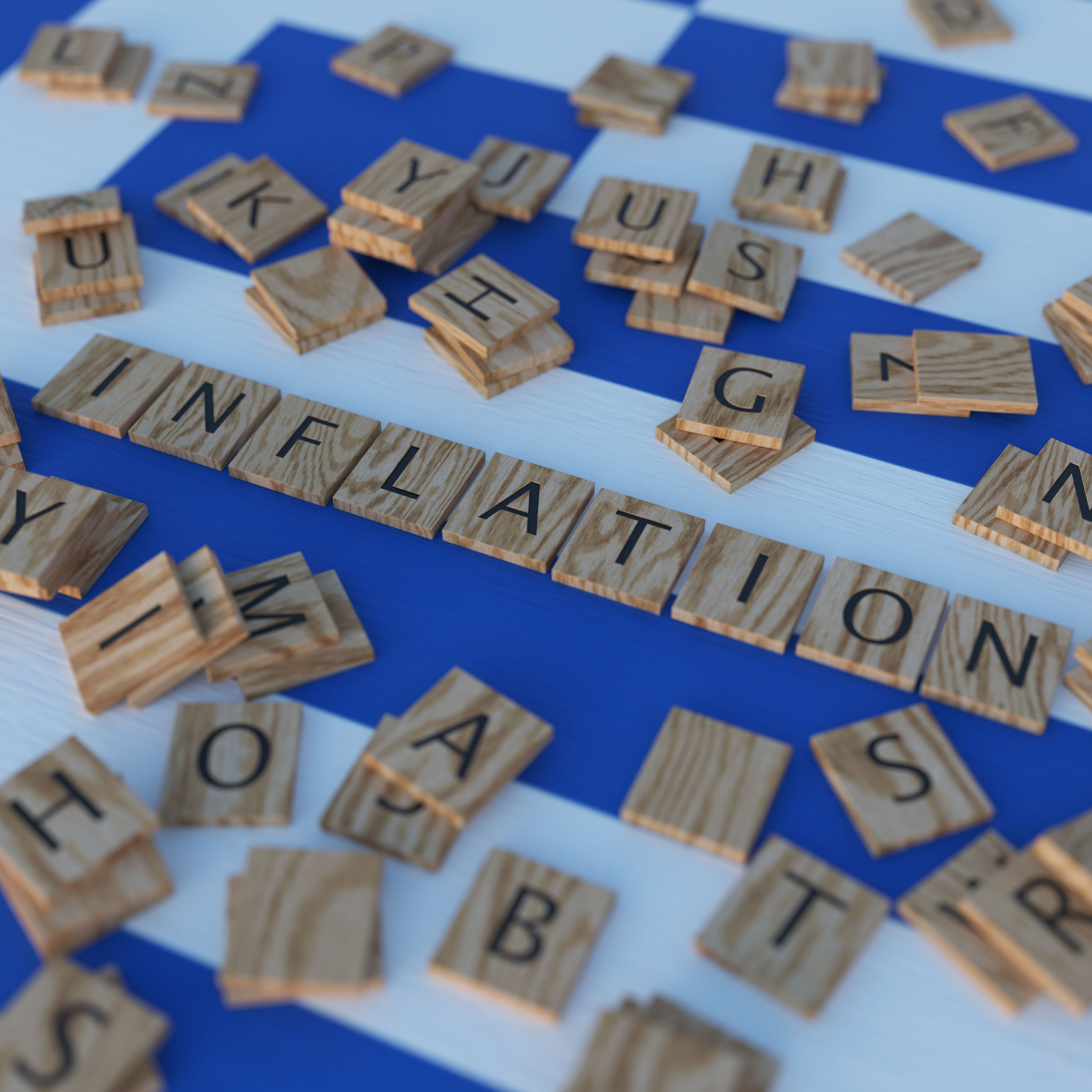Inflation In Greece With Scrabble Letters
