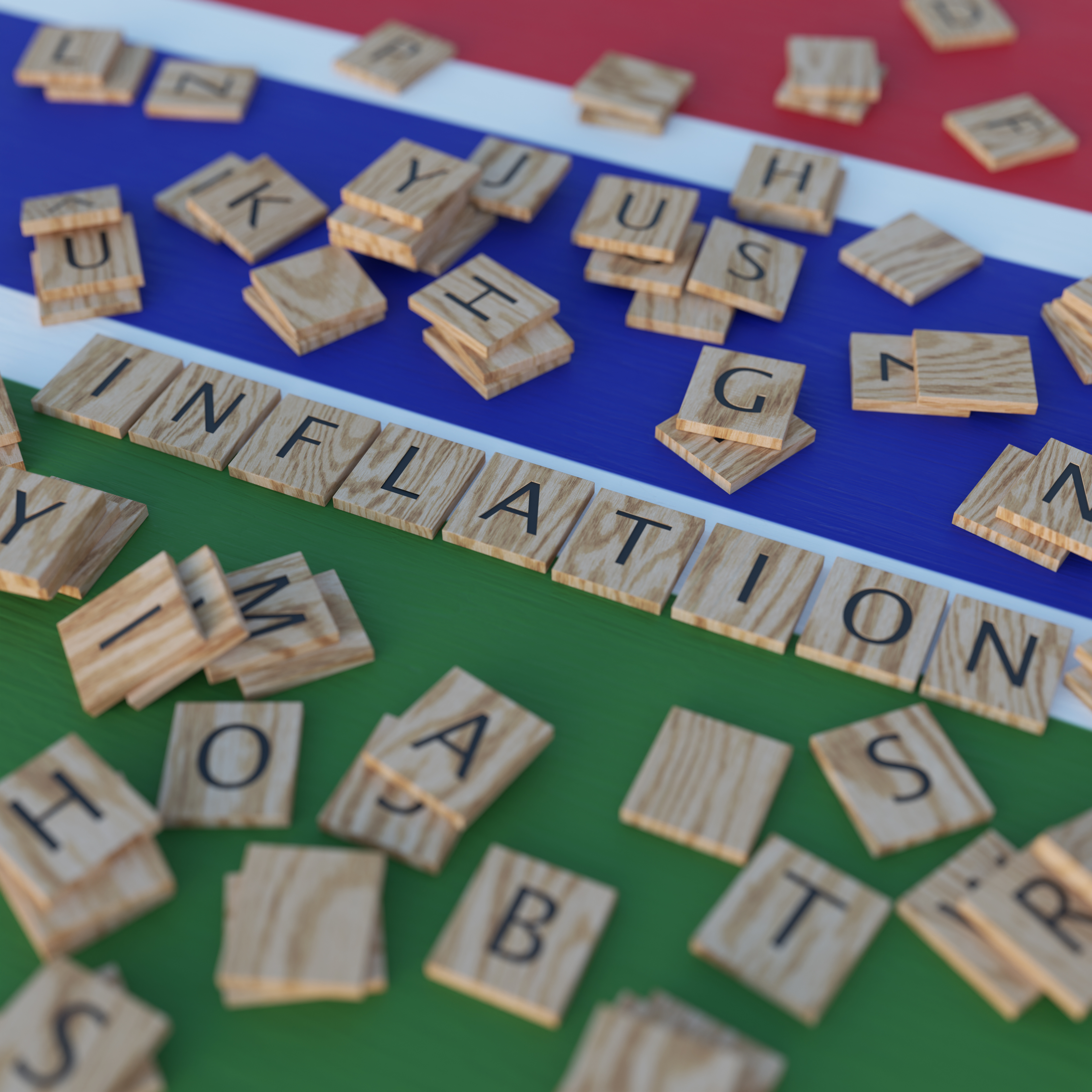 Inflation in The Gambia Represented with Scrabble Letters