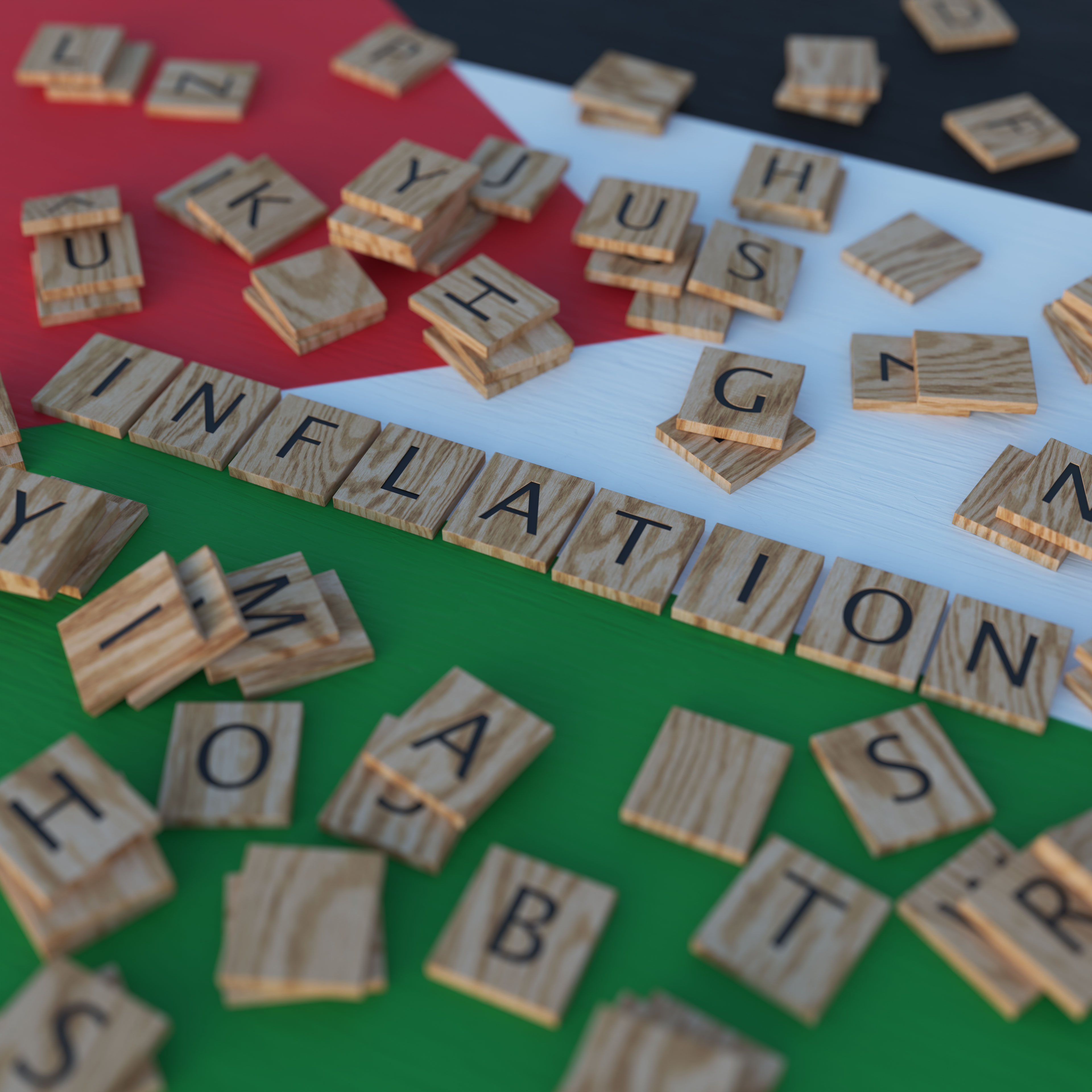 Inflation In Palestine With Scrabble Letters