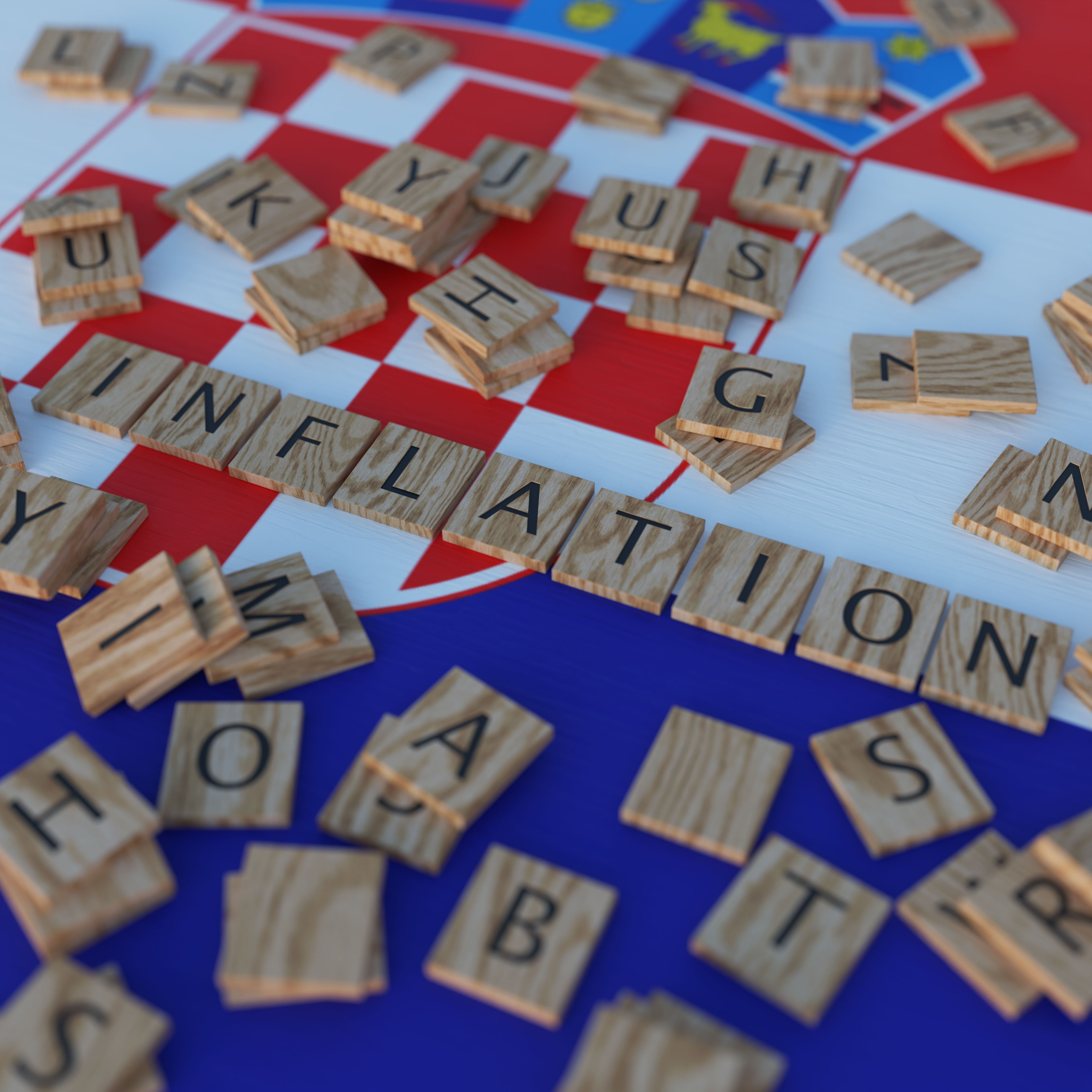 Inflation In Croatia With Scrabble Letters