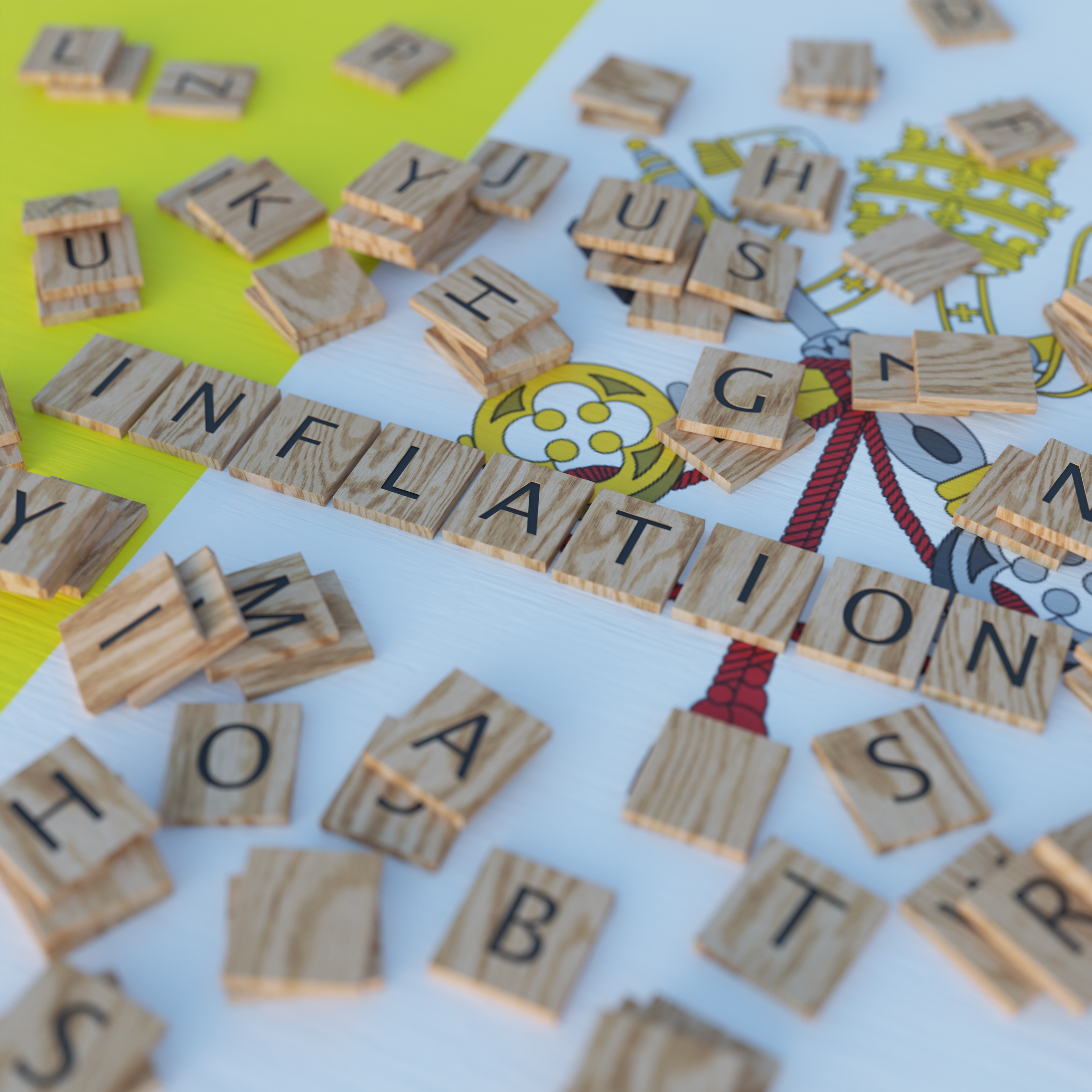Inflation in Vatican City Represented with Scrabble Letters