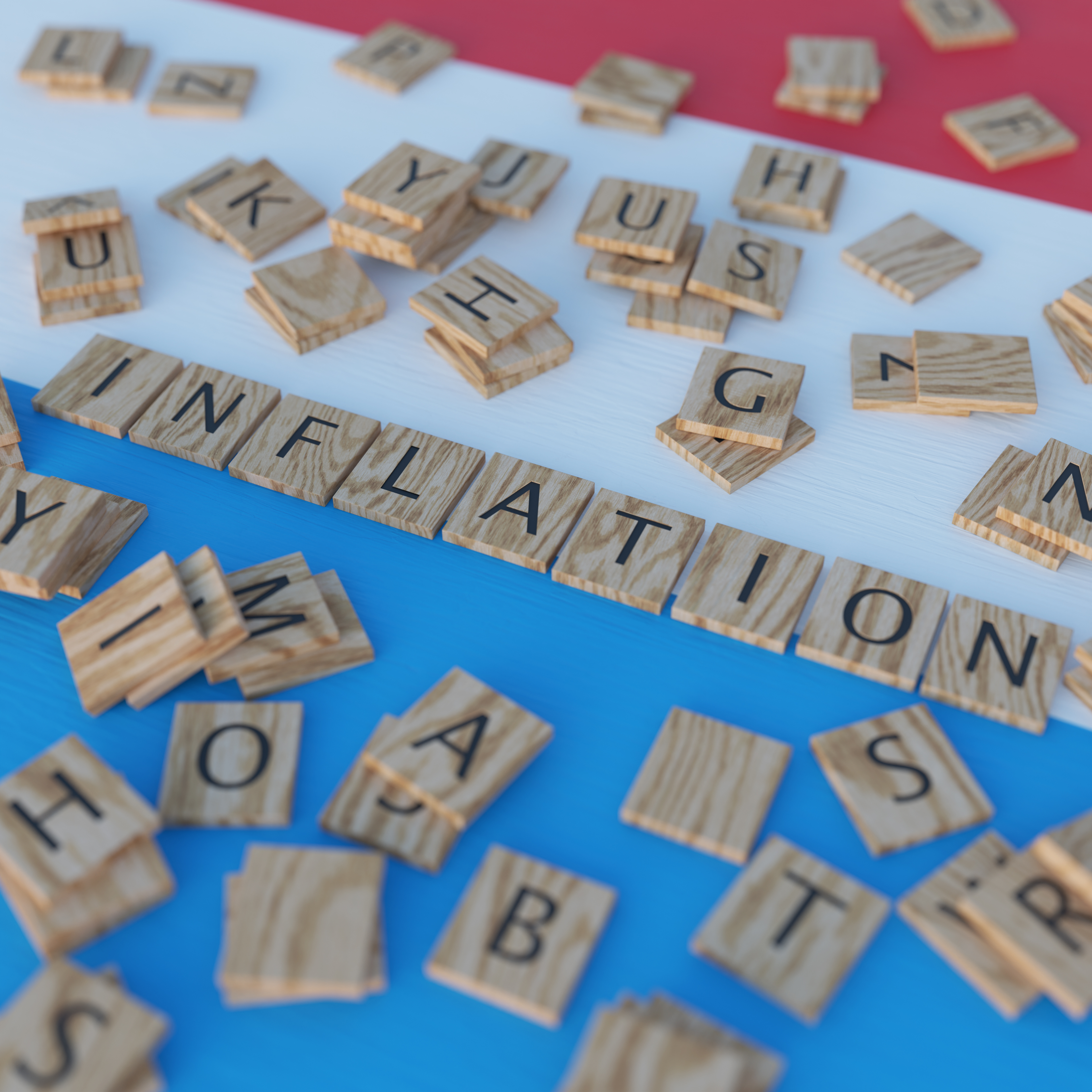 Luxembourg Inflation in Madagascar Represented with Scrabble Letters
