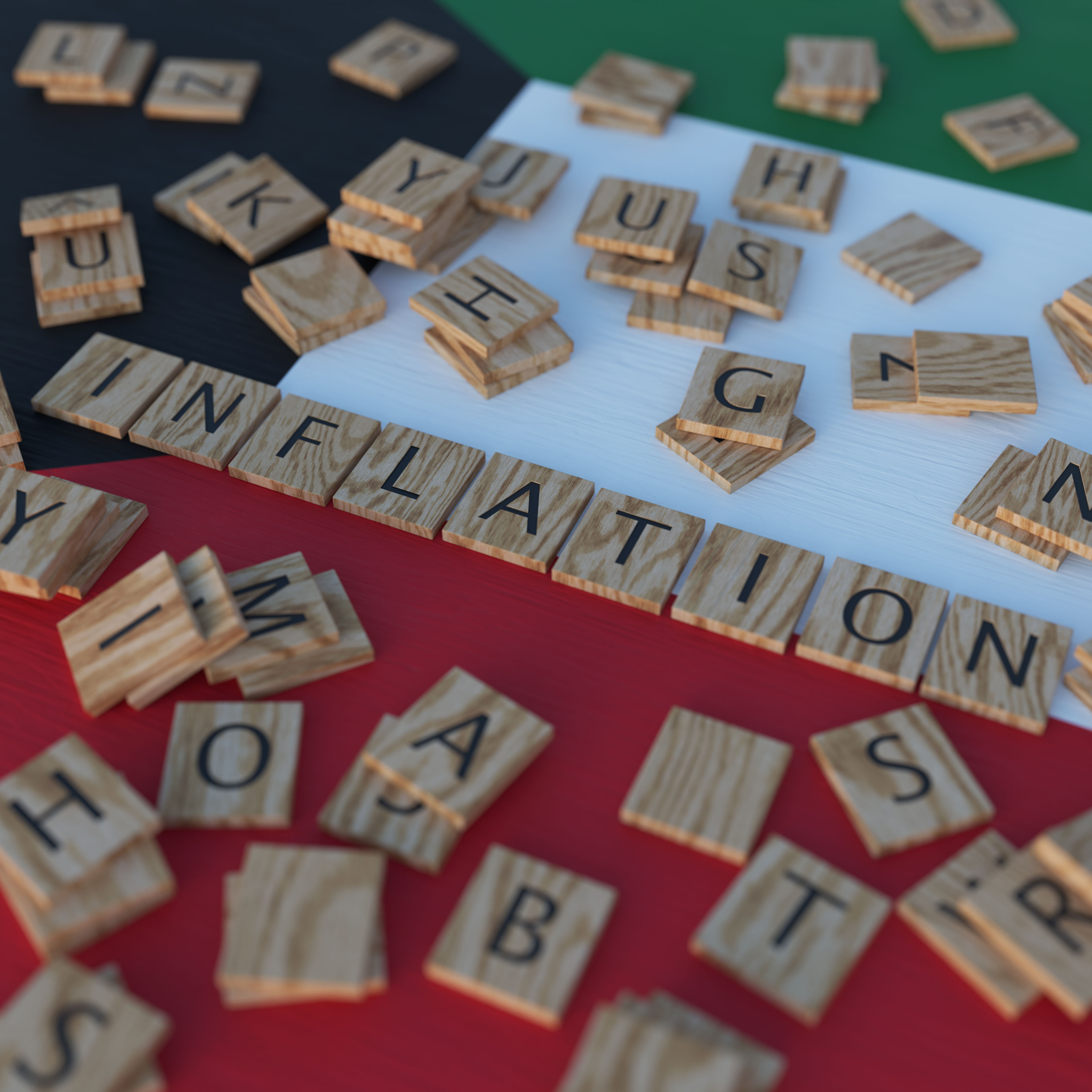 Inflation In Kuwait With Scrabble Letters