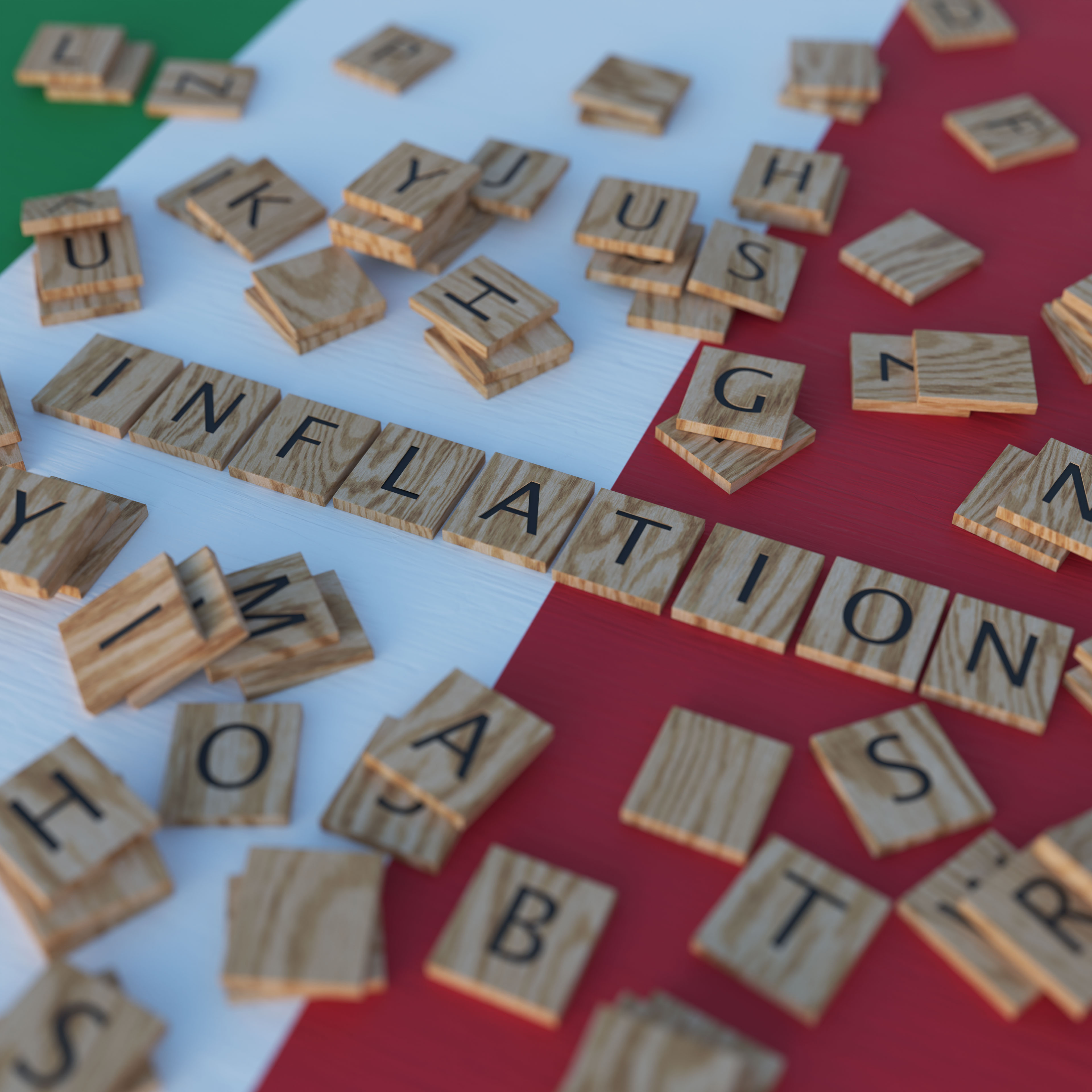 Inflation In Italy With Scrabble Letters