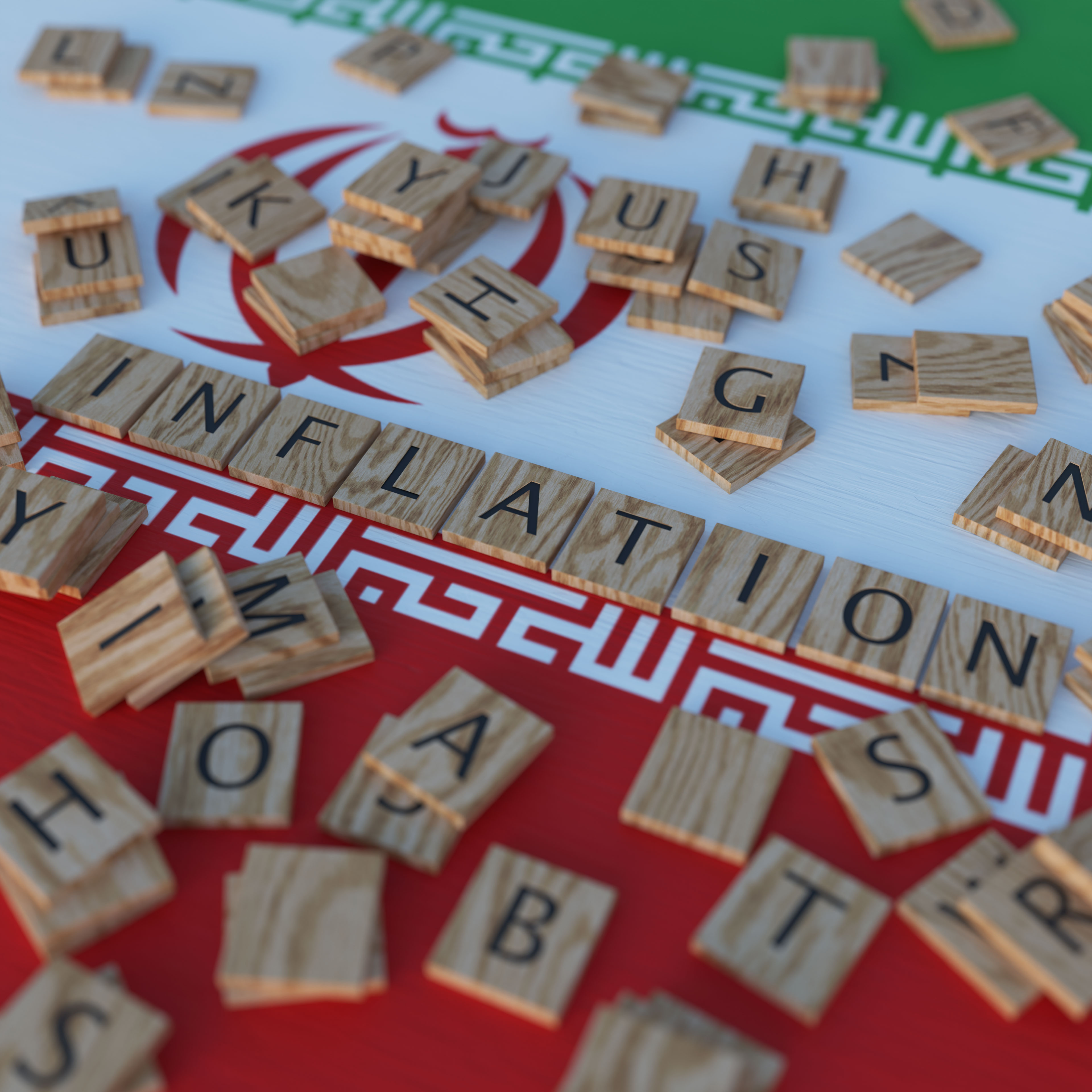 Inflation In Iran With Scrabble Letters