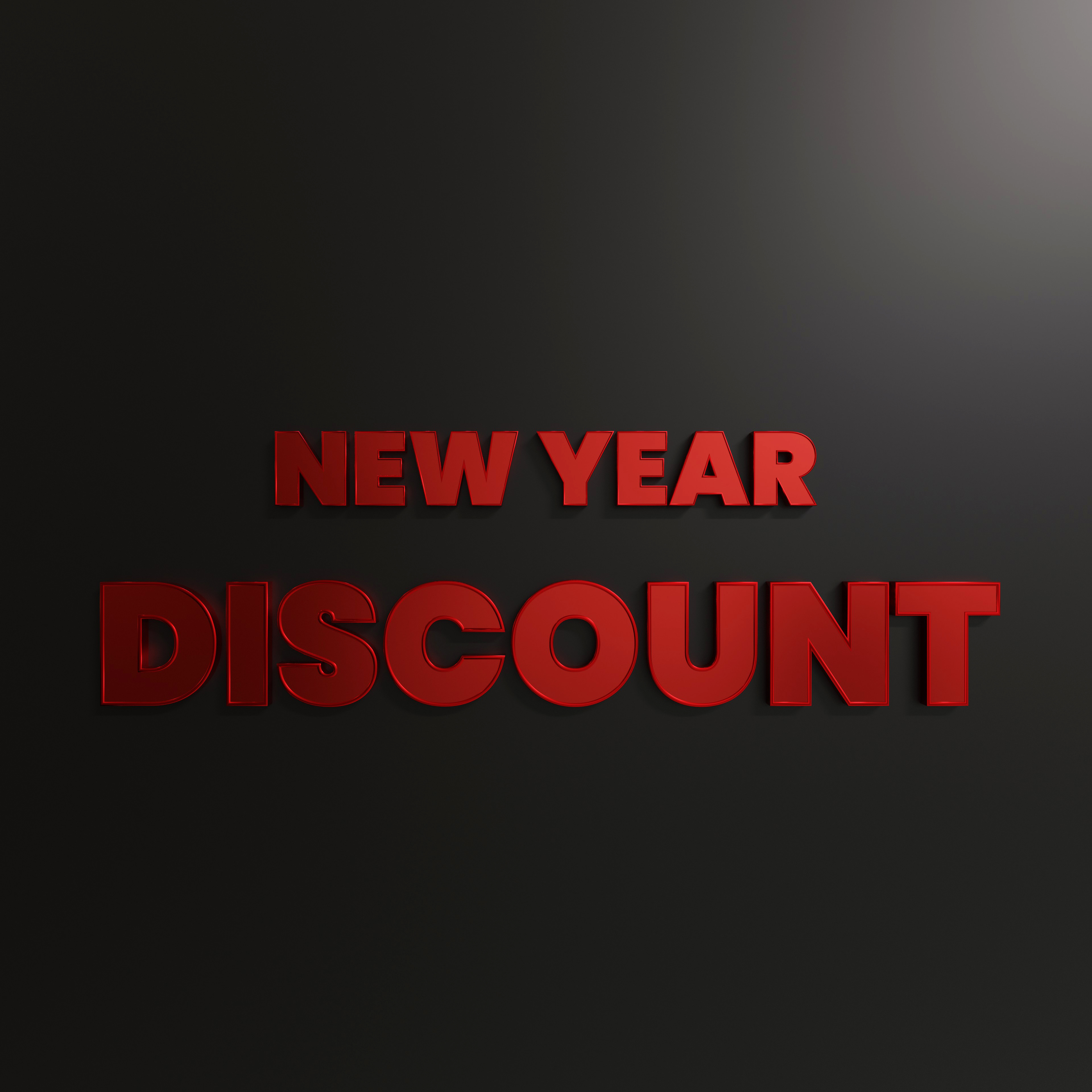 Red New Year Discount  With Dark Background
