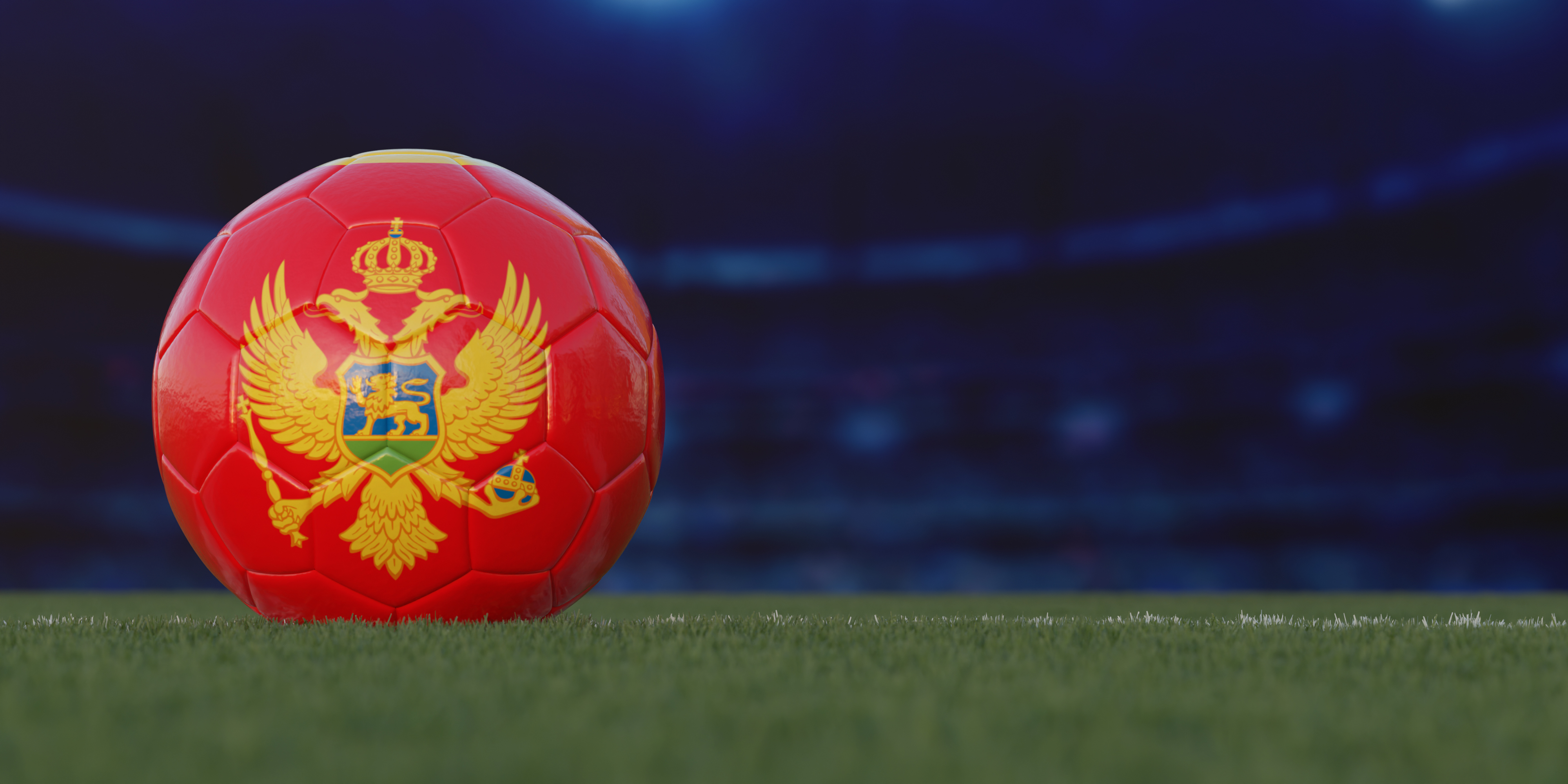 Montenegro Flag Design on a Football