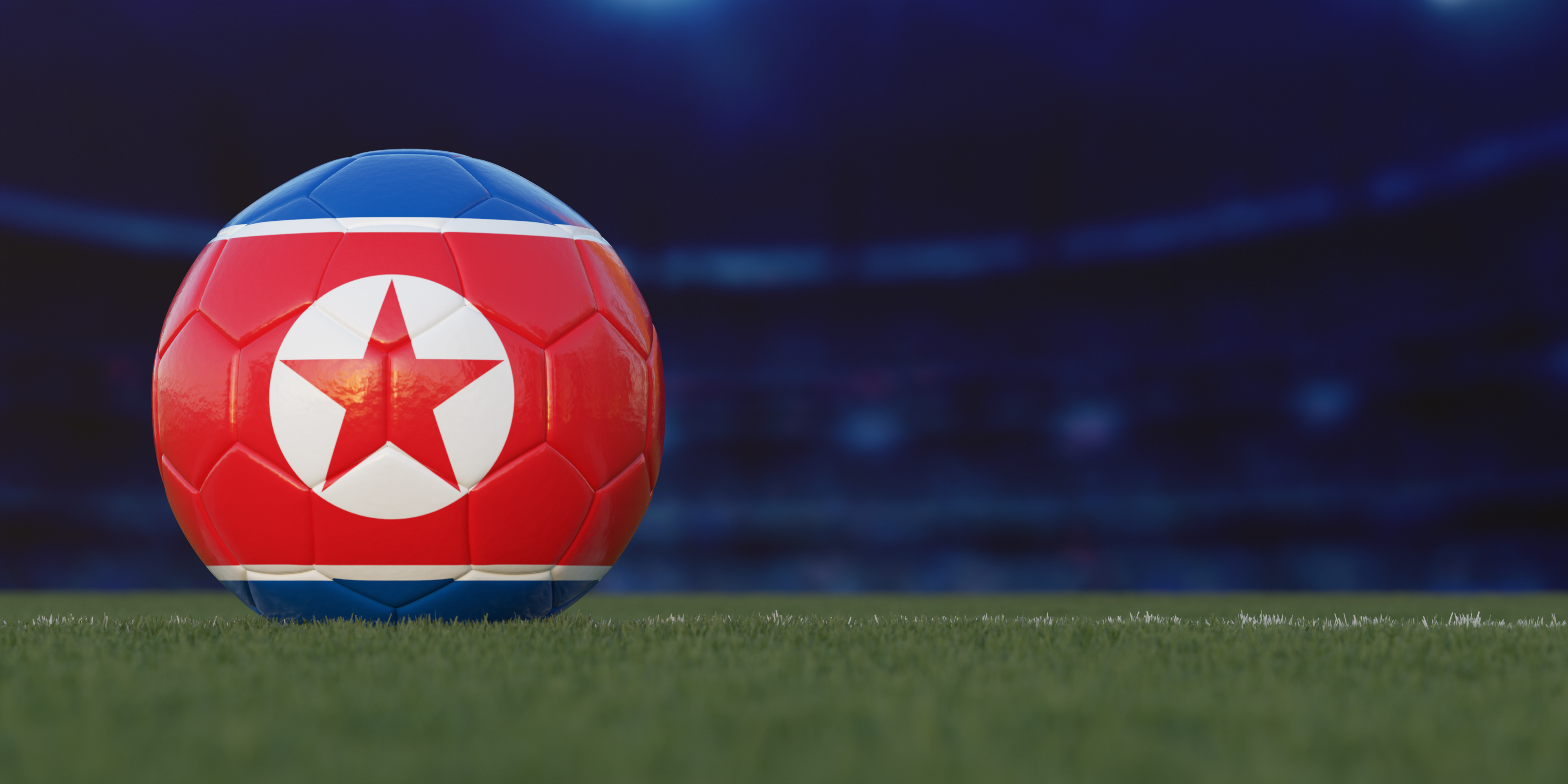 North Korea Flag Design on a Football