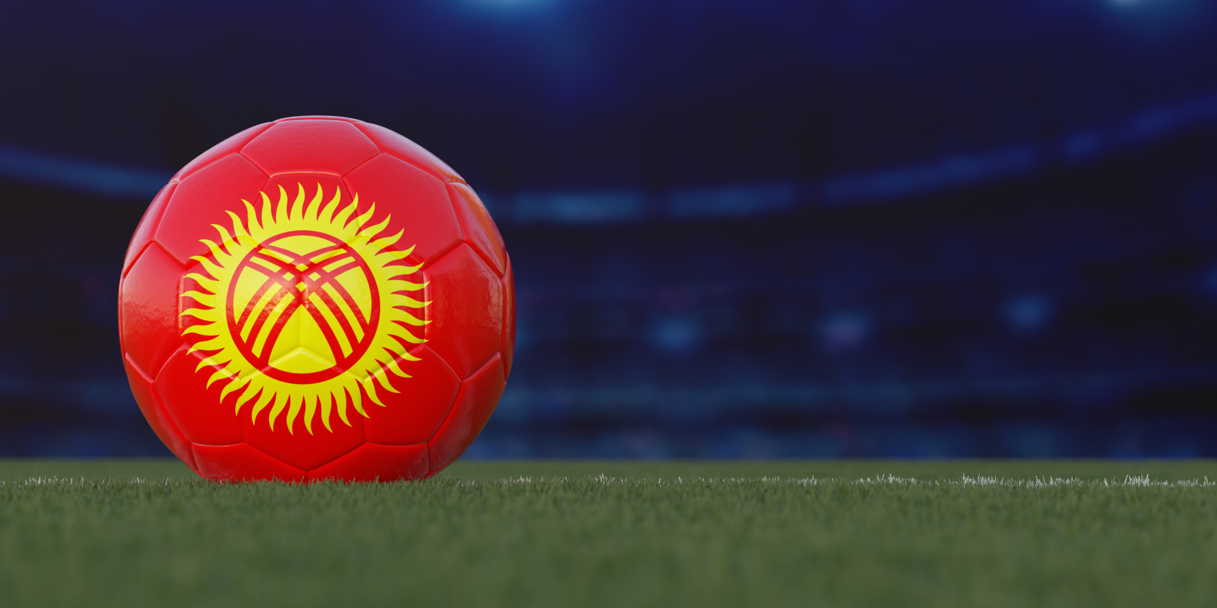 Kyrgyzstan Flag Design on a Football