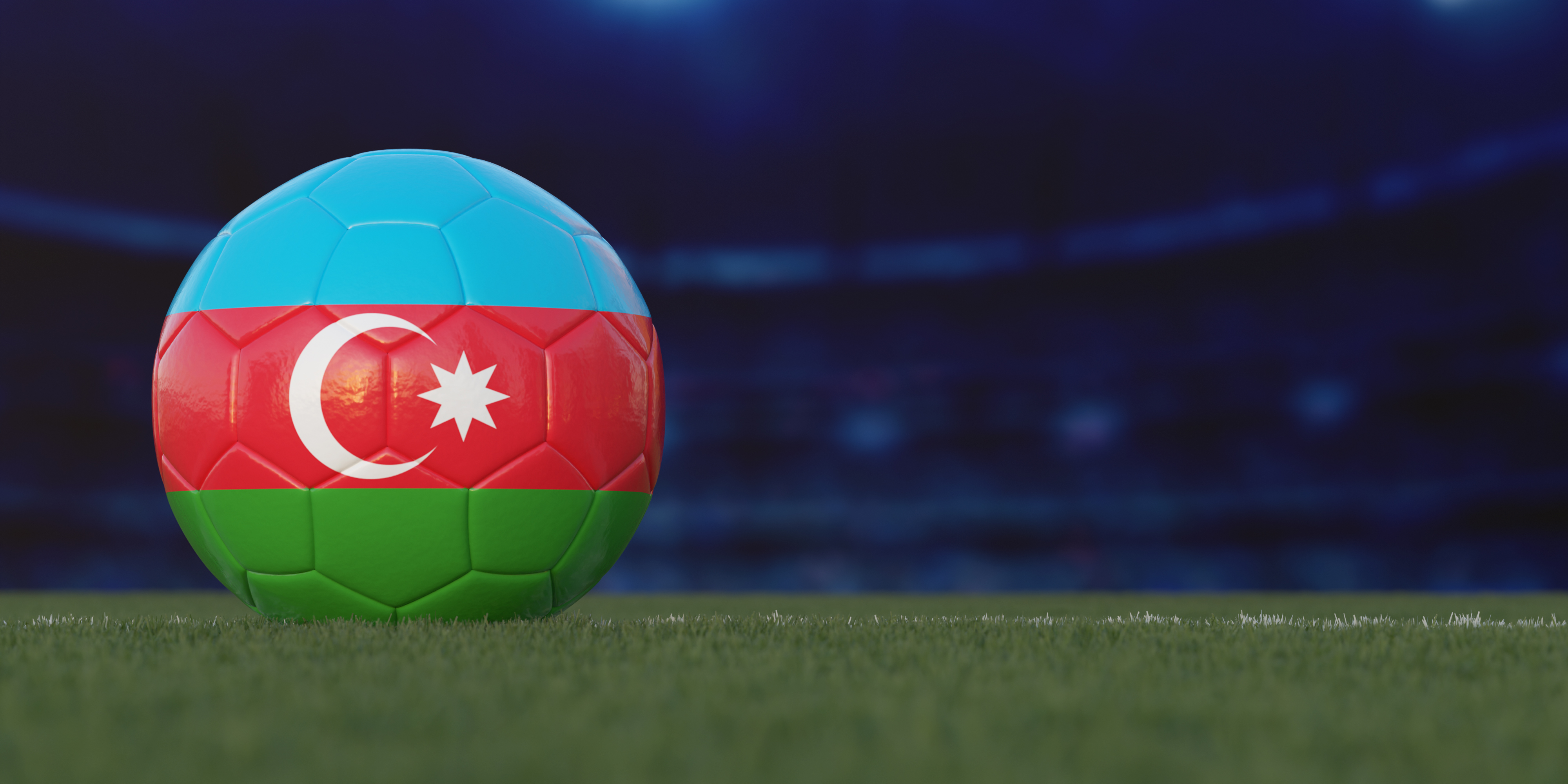 Azerbaijan Flag Design on a Football