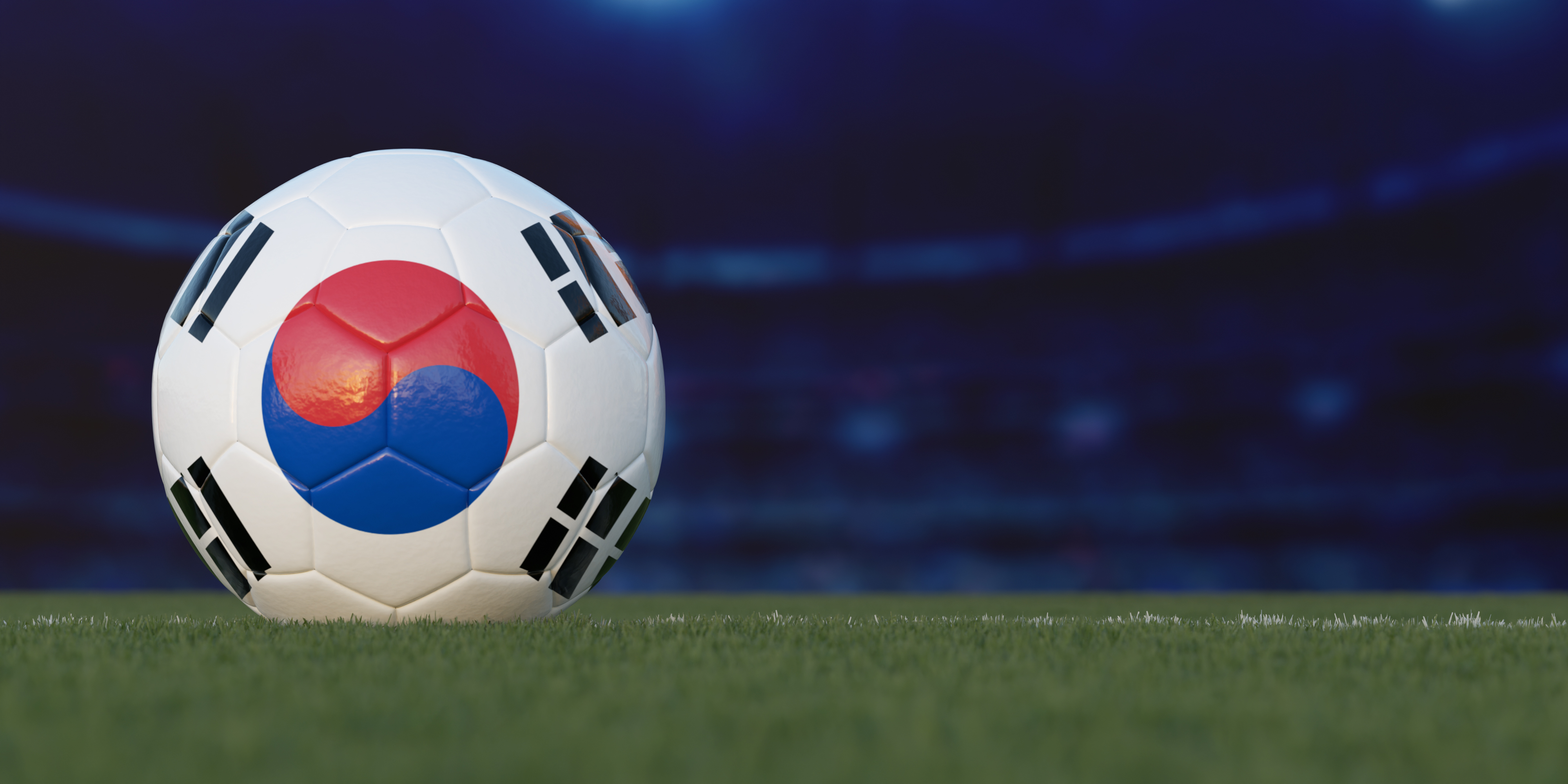 South Korea Flag Design on a Football