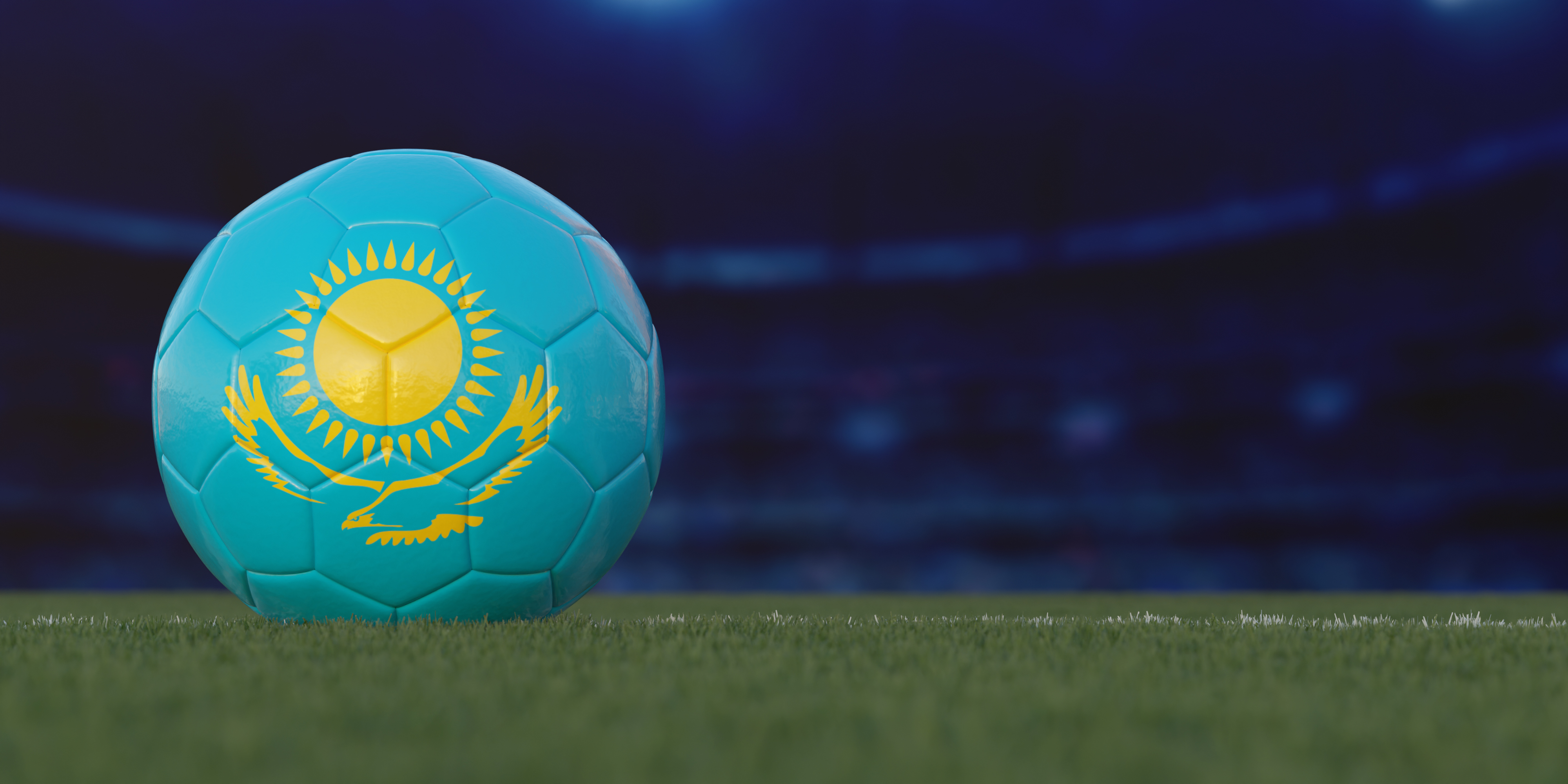 Kazakhstan Flag Design on a Football