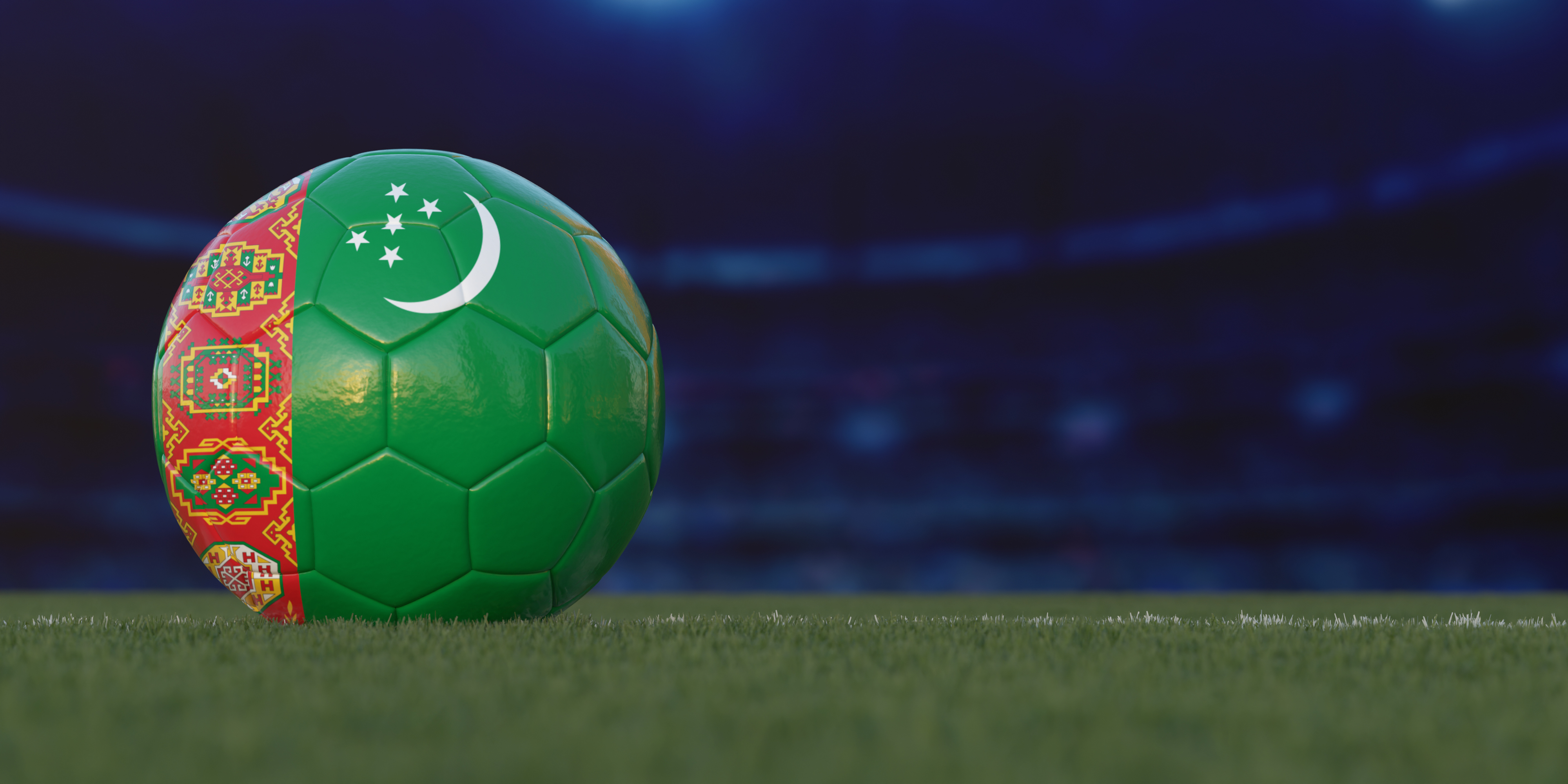 Turkmenistan Flag Design on a Football