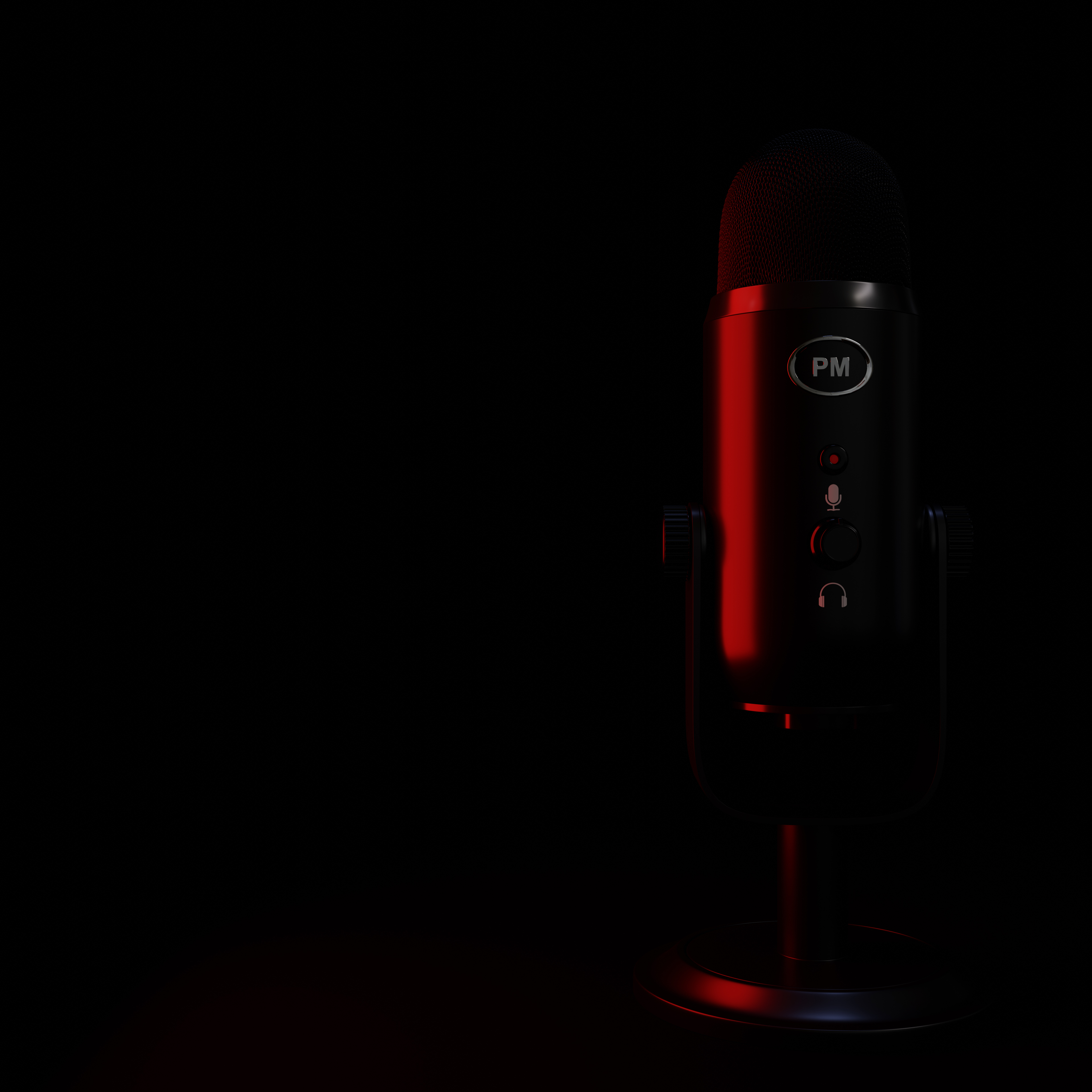 Podcast Microphone With Red Light-1