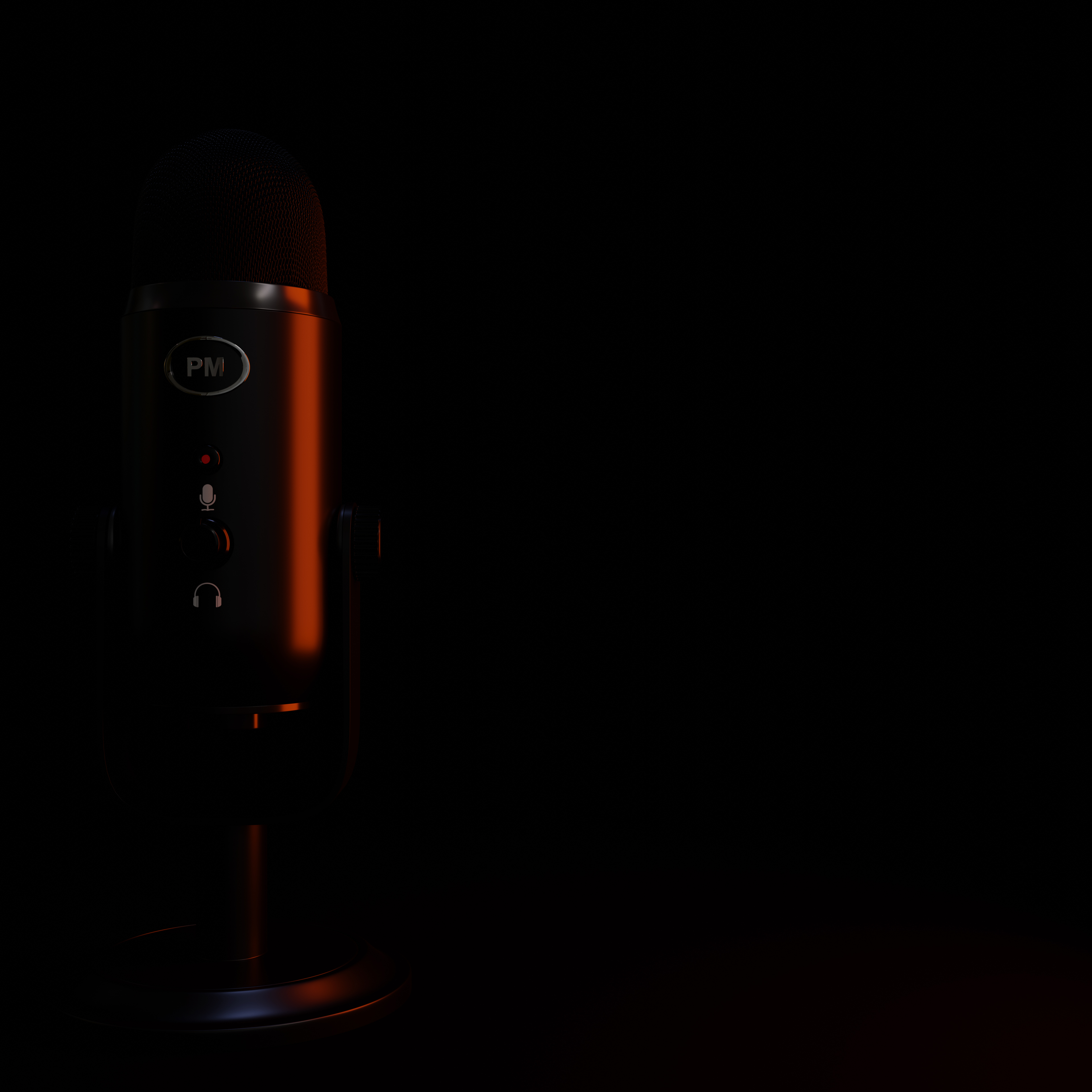 Podcast Microphone With Red Light-2