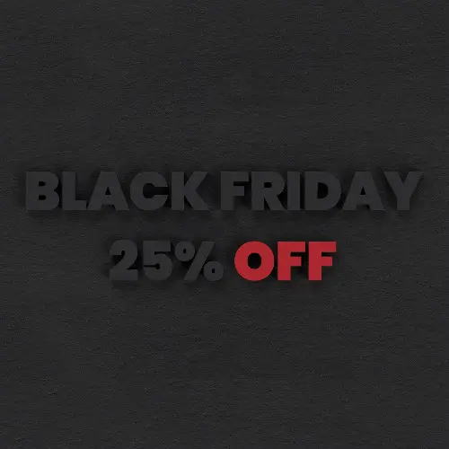 Black Friday 5 - 100% Discount Banner on Black Paper Background